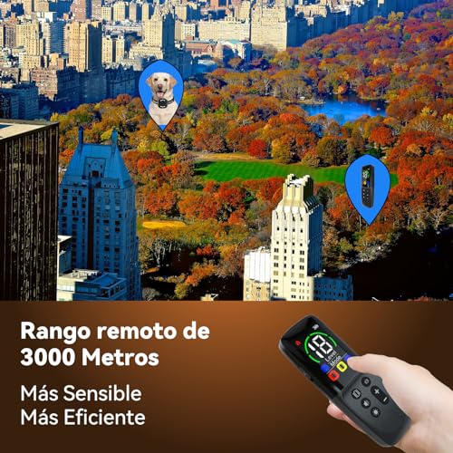 Detalle 2 de Meloive collar de adiestramiento recargable para perros con alcance manual de hasta 3000 m y 4 modos