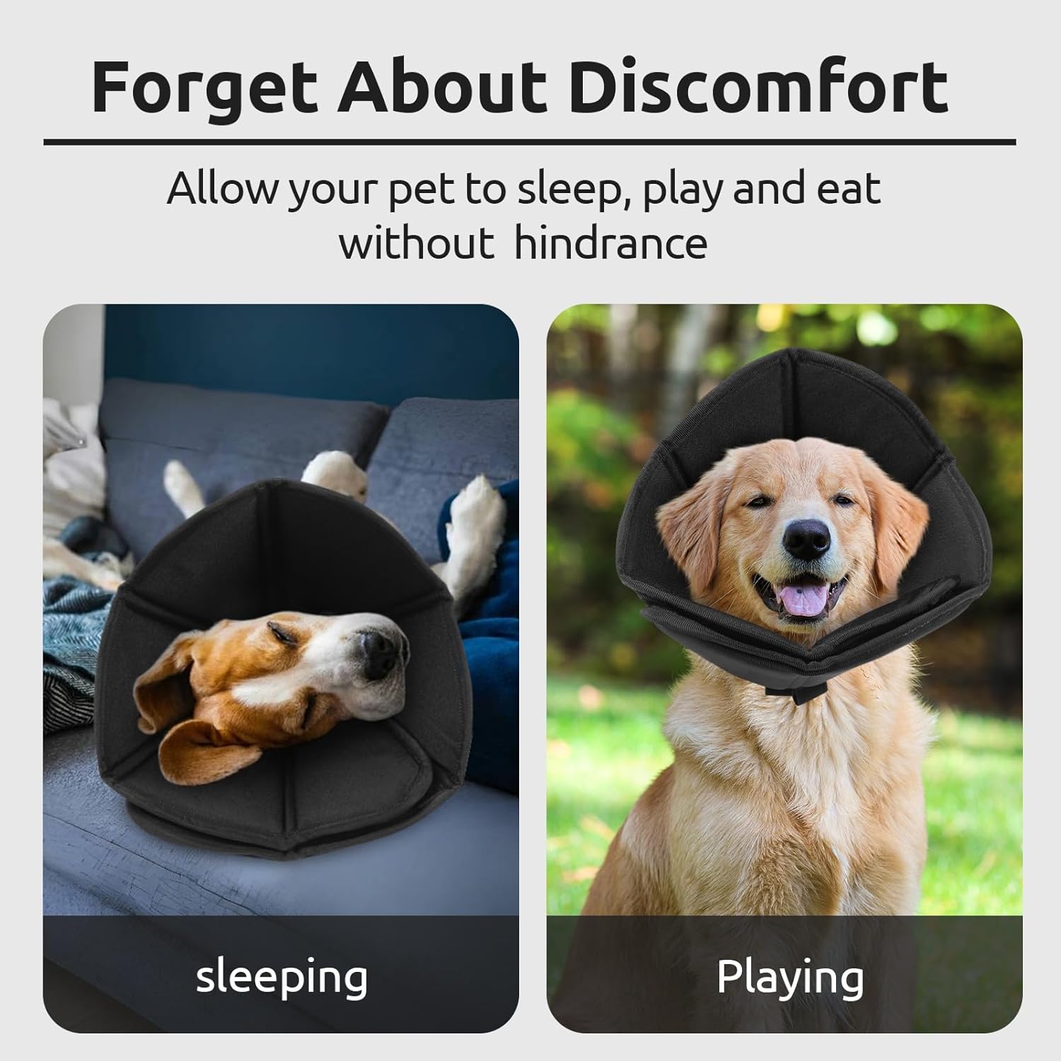 Thumbnail 5 de PUZAUKAL Halskrause Hund Weich nach OP – verstellbarer Leckschutzkragen (Schwarz, S)