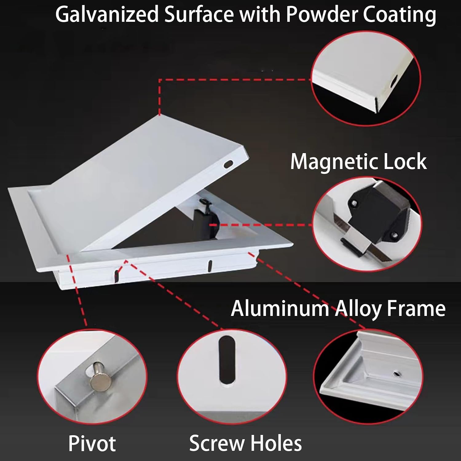 Detalle de Ankuce MDOOR Galvanized Steel Access Panel Door, White Powder-Coated