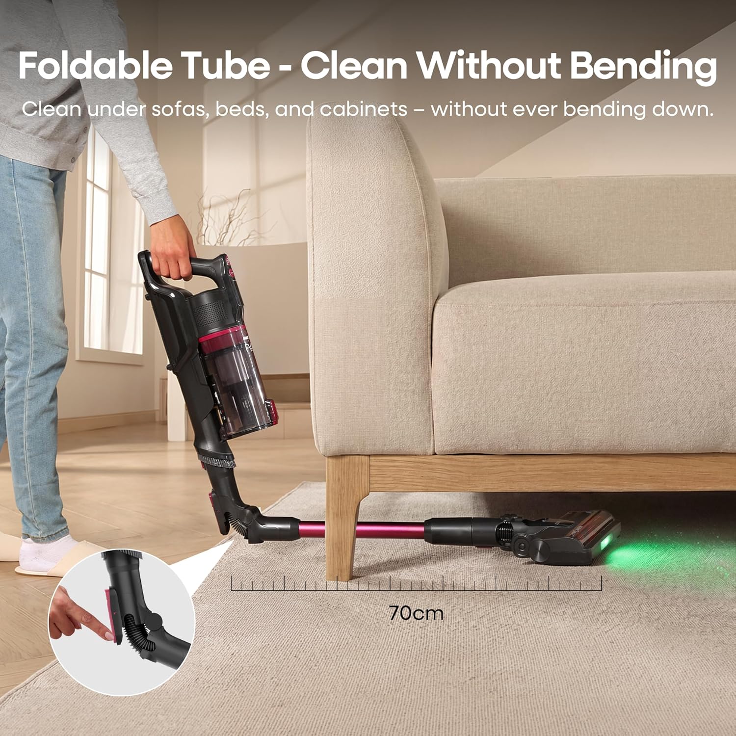 Thumbnail 2 de FAMIVAC FV3 Cordless Vacuum Cleaner: 60KPa power, 50min run time, foldable reach