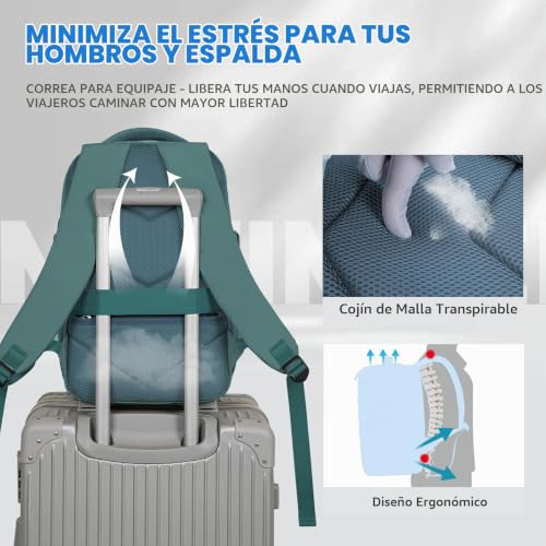 Thumbnail 6 de Xkdoai Mochila de viaje 20 L, 40 × 27 × 20 cm, antirrobo y para portátil de 14 pulgadas