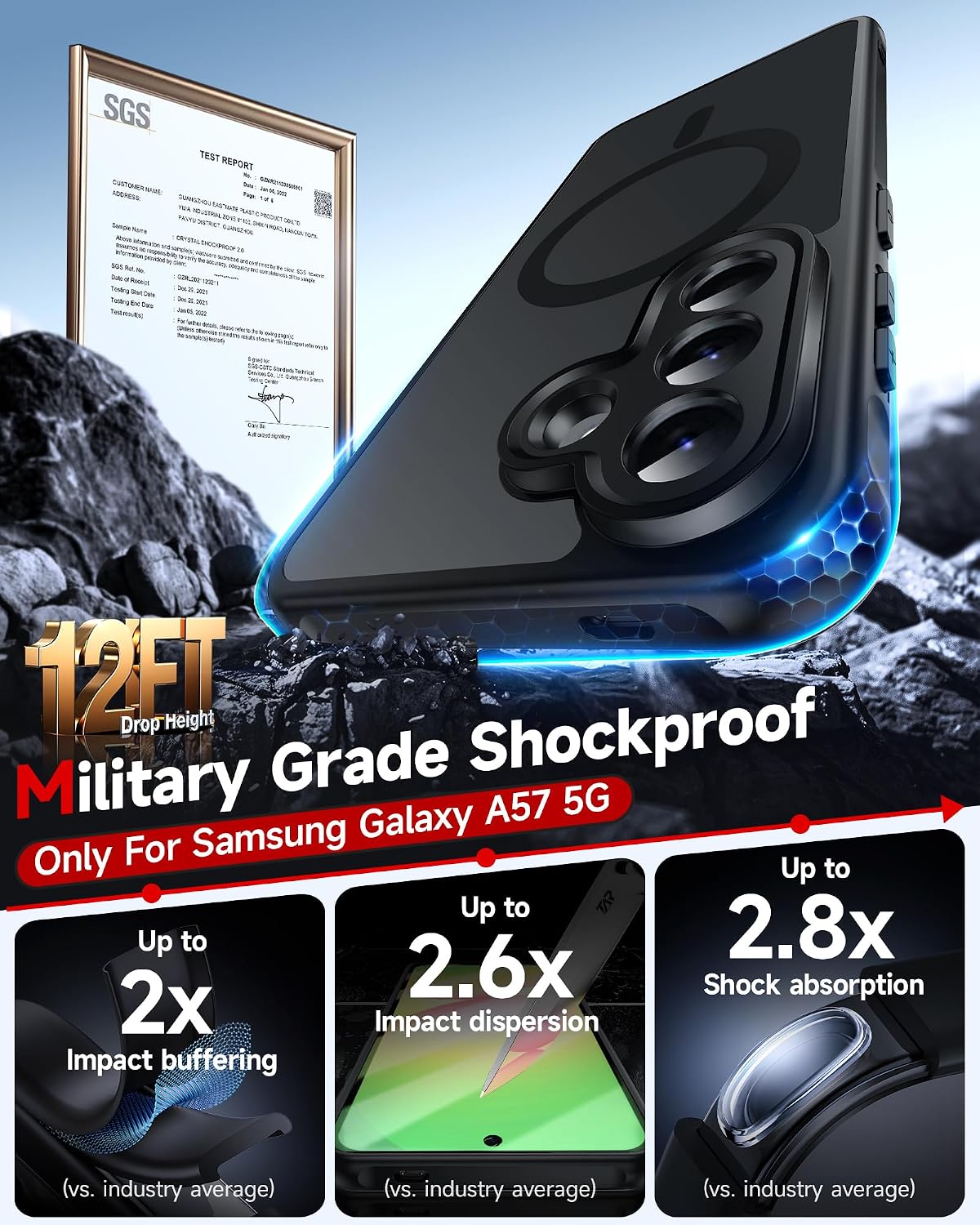 Thumbnail 4 de LeYi Magnetic for Samsung Galaxy A57-5G Case with 2 Screen Protectors and Full Camera Protection
