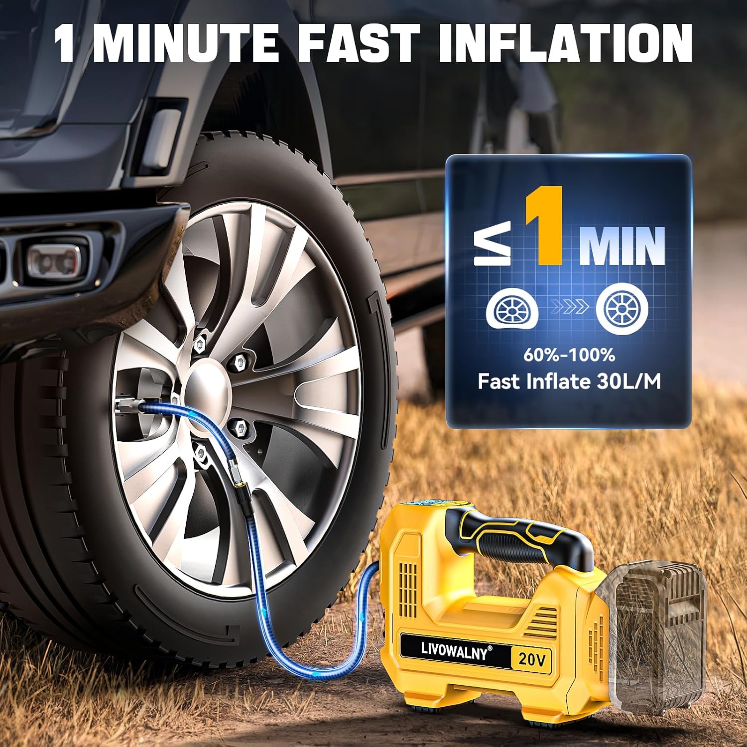 Thumbnail 3 de LIVOWALNY Cordless Tire Inflator 160 PSI
