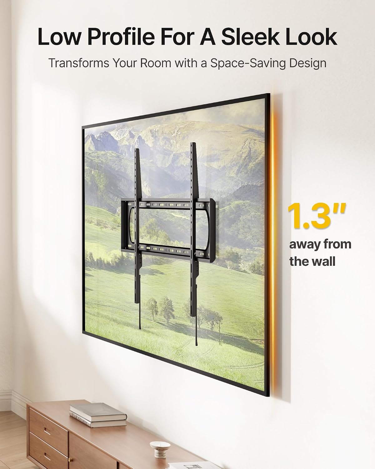 Detalle de monTEK Fixed TV Wall Mount, 1.3-Inch Profile