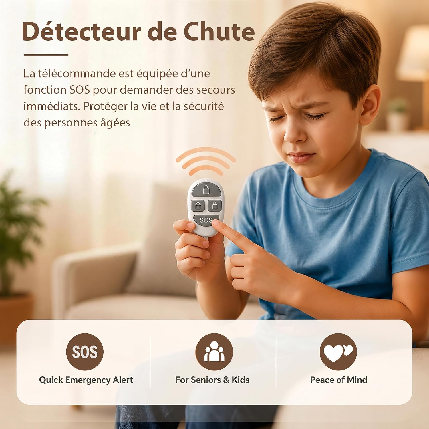 Detalle de YISEELE Alarme Maison sans Fil: Centrale 120 dB + Kit de 4 capteurs + commande – Alexa & Google Home