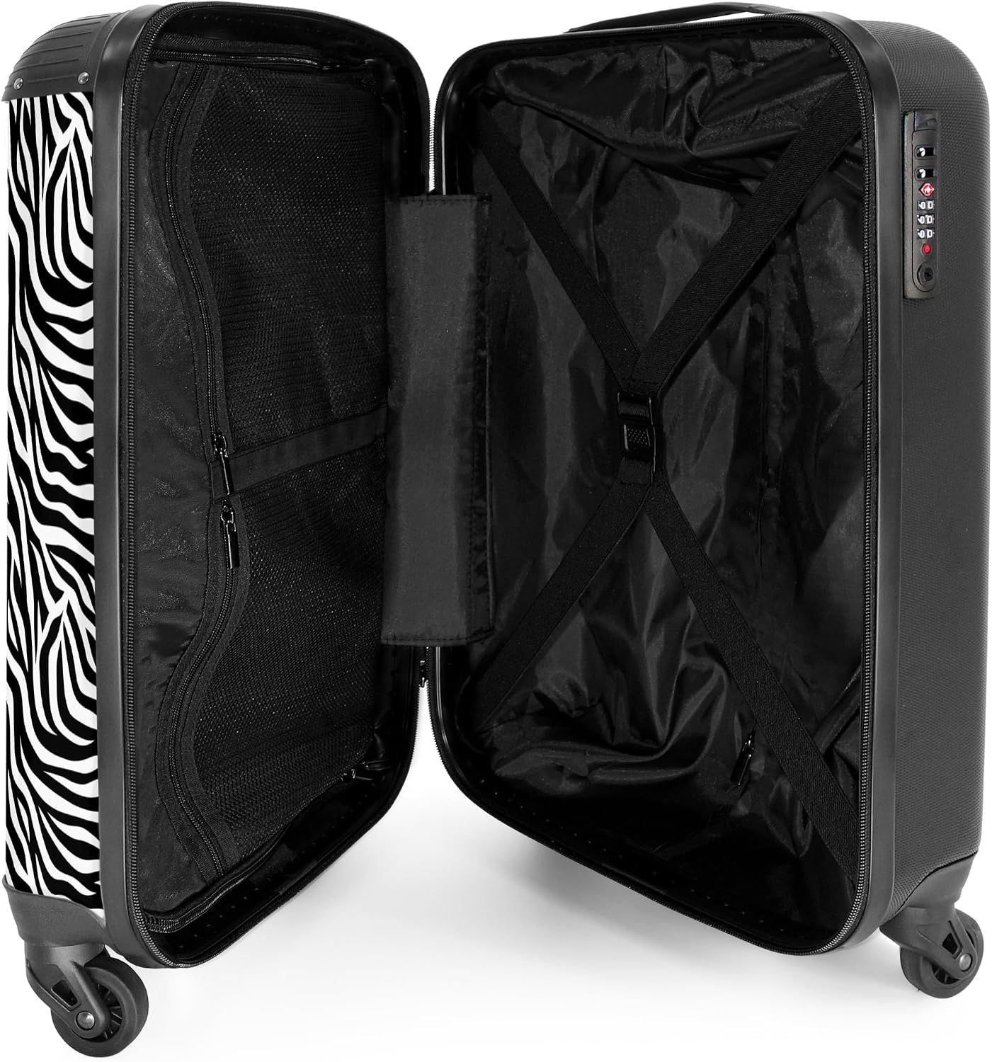 Detalle 2 de NoBoringSuitcases.com® Maleta de Cabina Zebra con Ruedas 360° ✈
