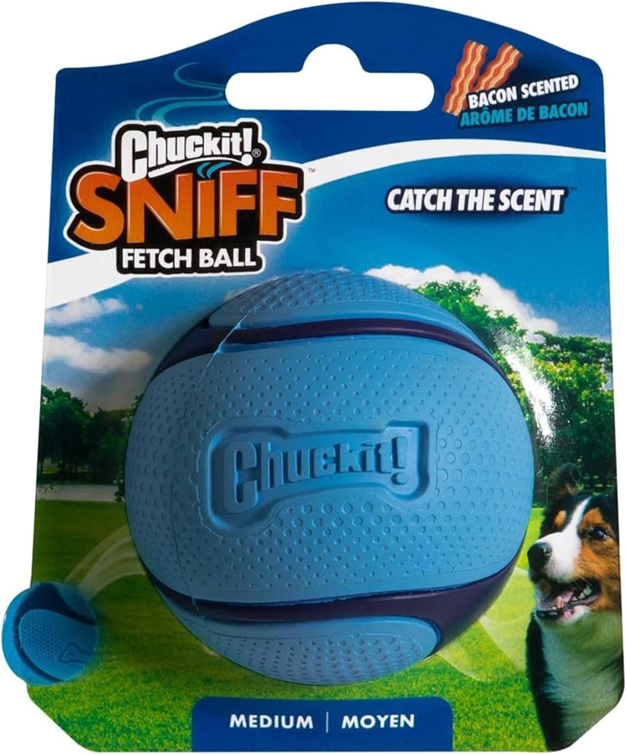 Detalle 2 de Chuckit! Sniff – Bacon Scented Dog Fetch Ball, Medium, Durable Rubber Toy for Launcher