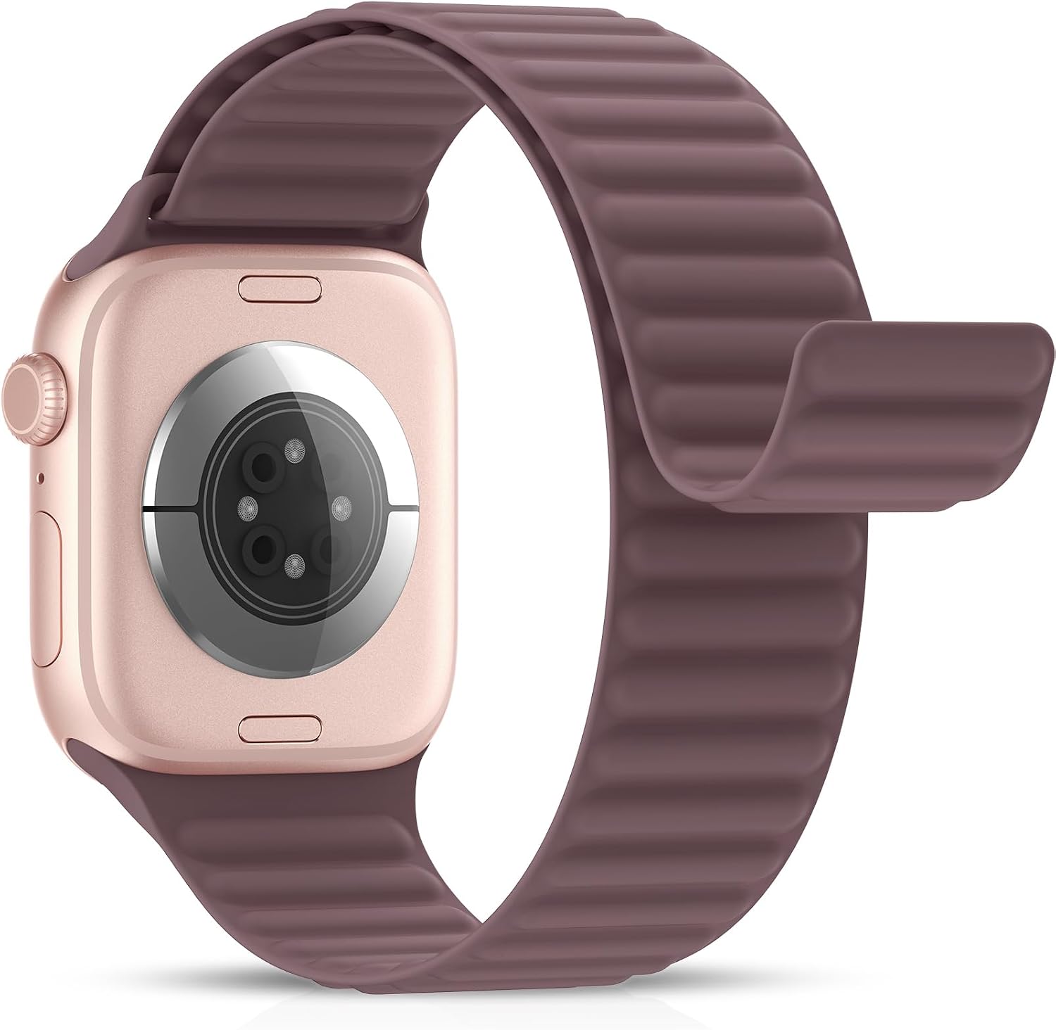 Detalle de Patented Magnetic Silicone Sport Band for Apple Watch (Series 11 to Ultra) — Two Size Options, Infinitely Adjustable Magnetic Lock