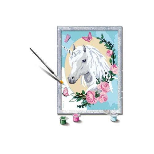 Detalle 2 de Ravensburger CreArt Kids 18x24 cm, kit peinture numéro, licorne fleurie 🎨