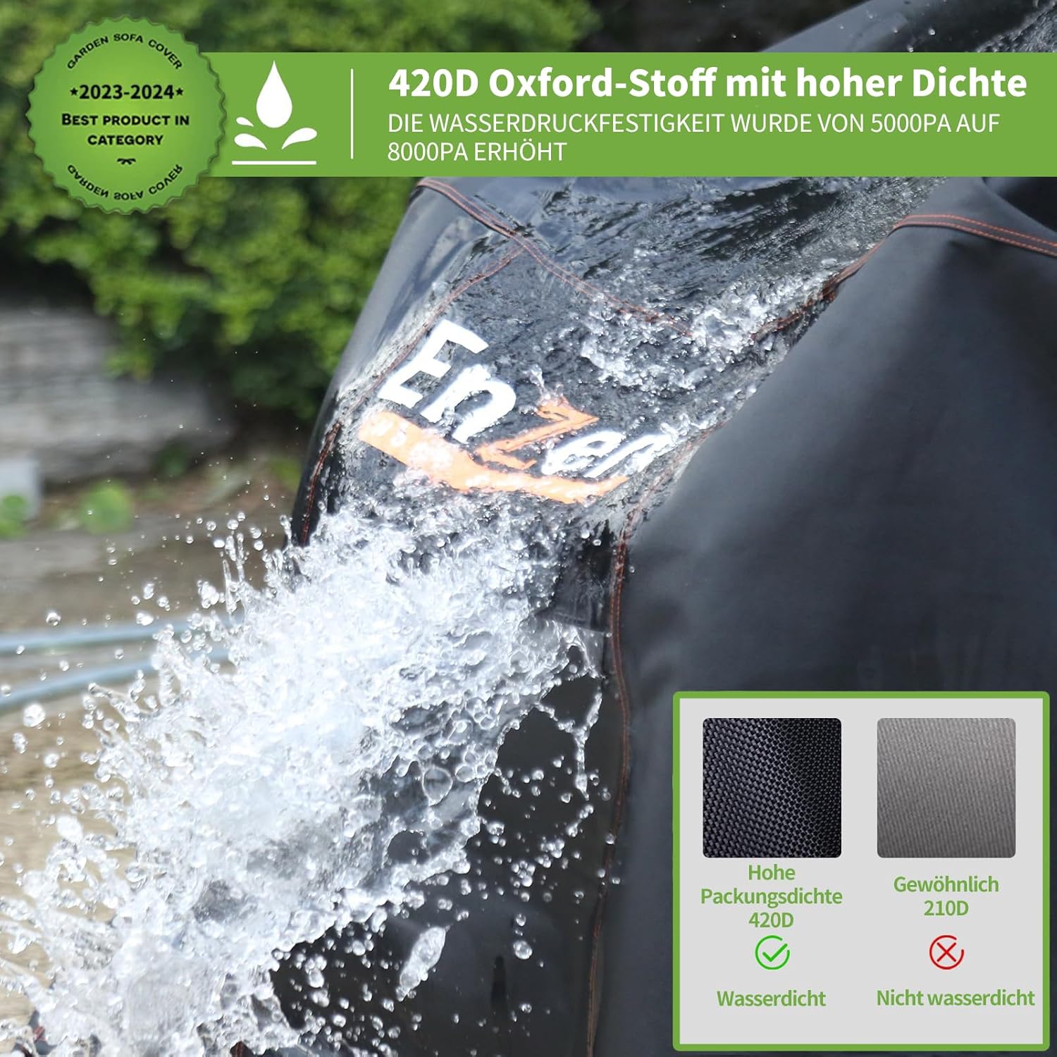 Thumbnail 1 de Enzeno Abdeckung für Gartenmöbel wasserdicht 200 x 100 x 74 cm (420D Oxford, winterfest) mit Luftauslass