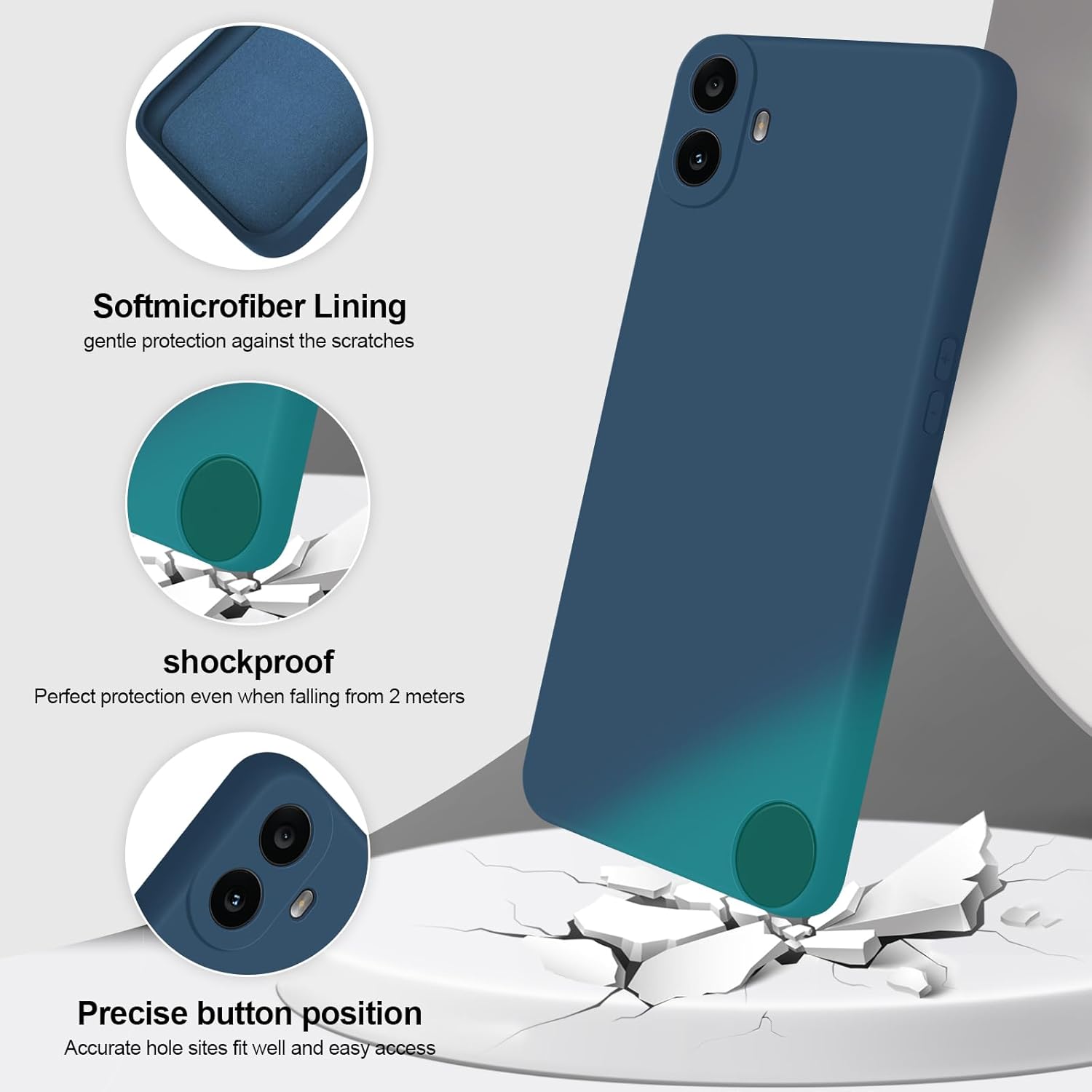 Thumbnail 1 de GiiYoon Liquid-Silicone Hülle für Nothing CMF Phone 1 – rundum kratzfester Rundumschutz in Blau