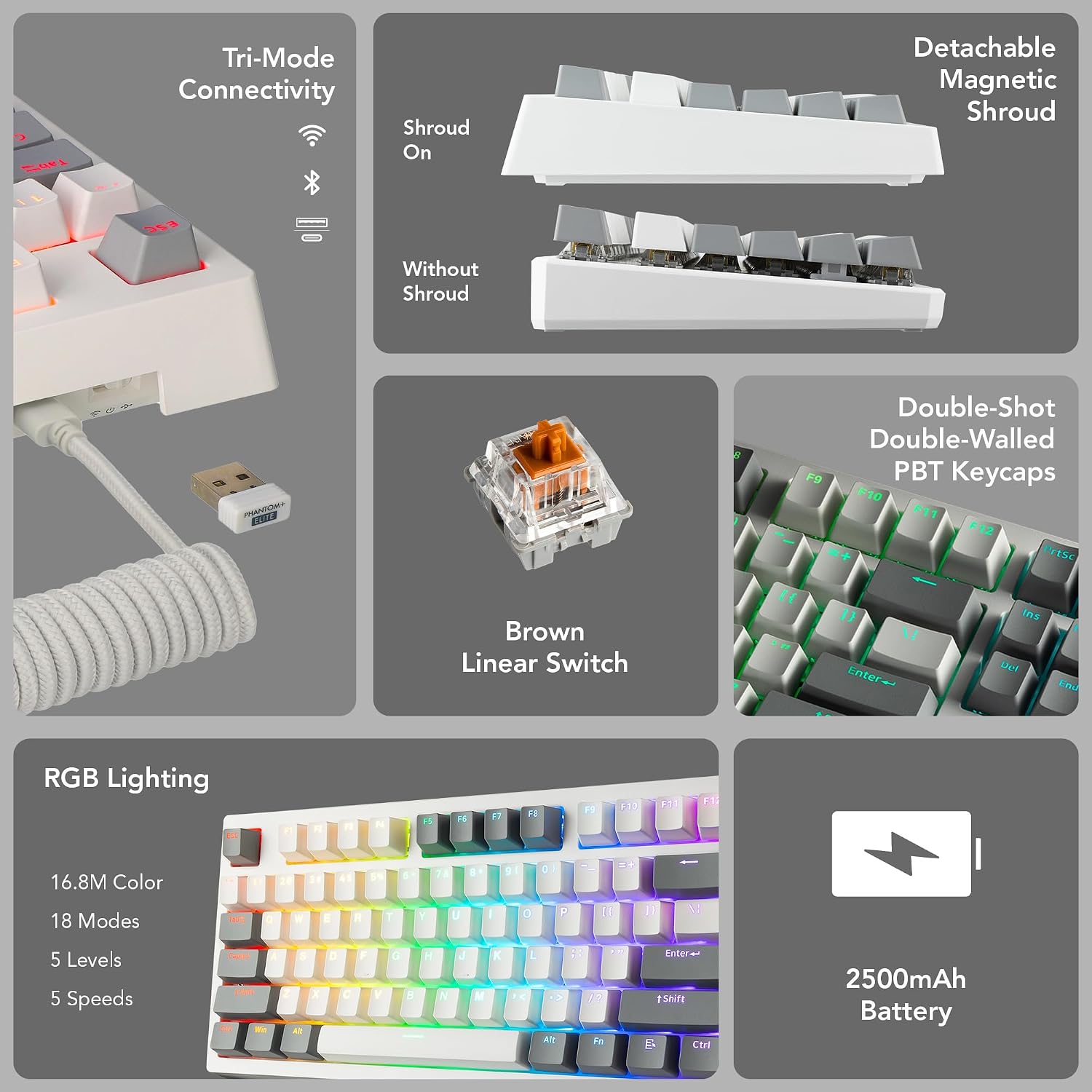 Detalle de TECWARE 87-Key Mechanical Keyboard