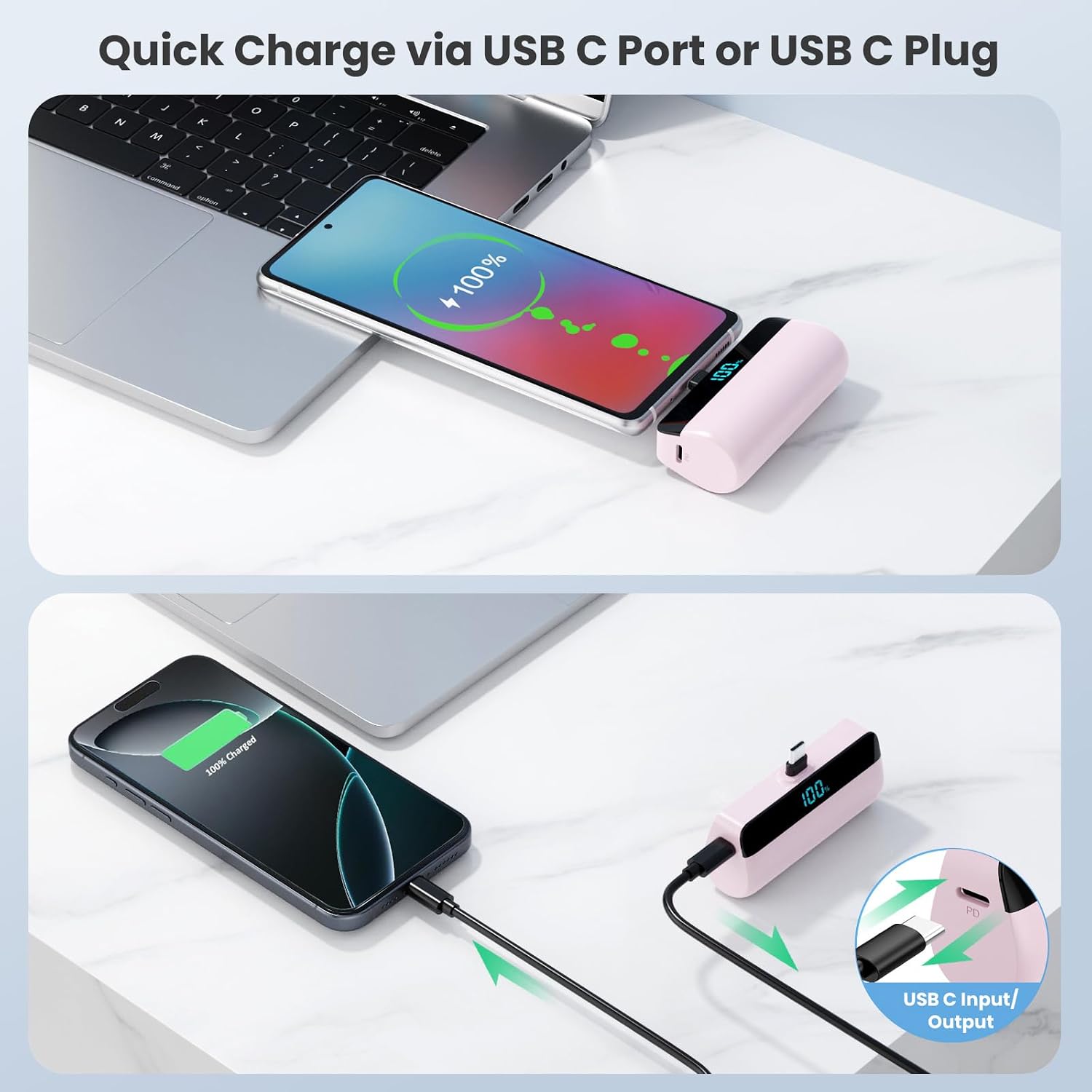 Detalle 1 de Mini 5200mAh USB-C Power Bank for iPhone 15