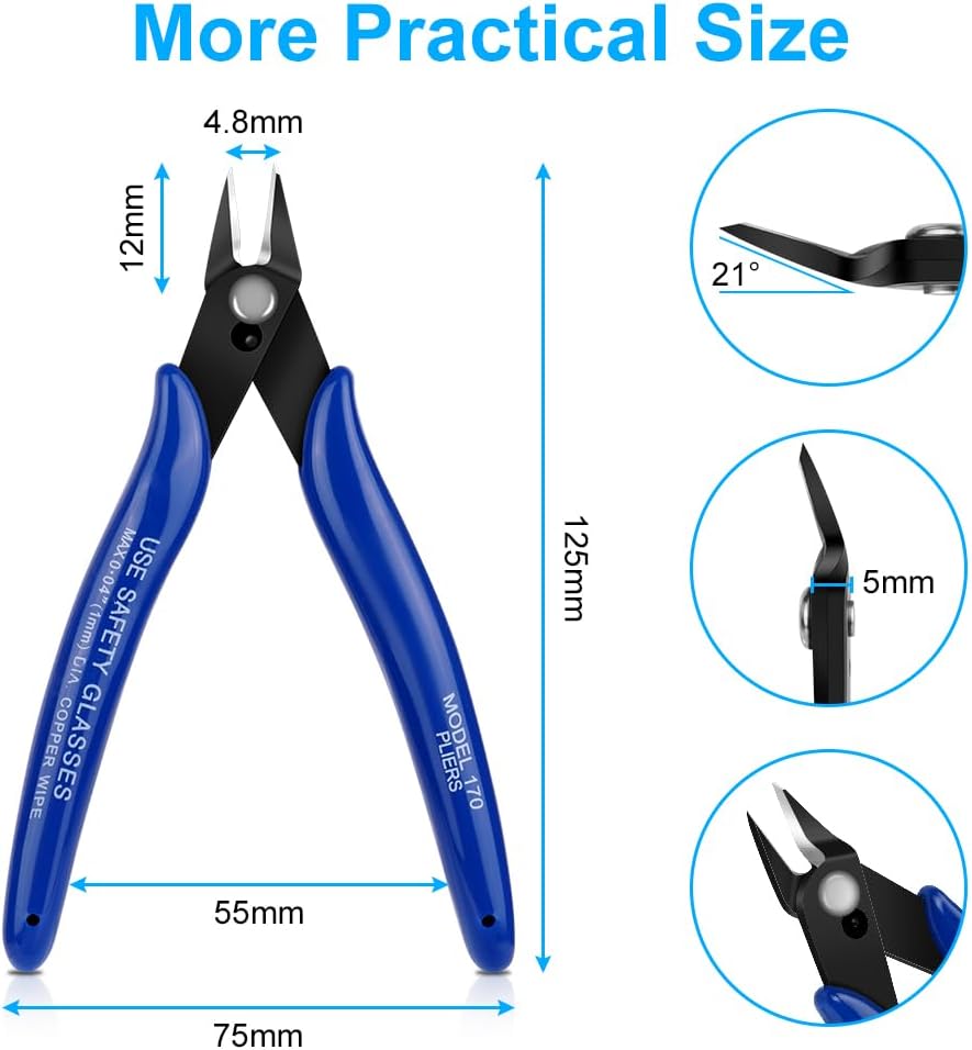 Thumbnail 2 de Ainiv 4PCS Micro Wire Cutter: Spring-Loaded Diagonal Cutters for Precise, Safe Cuts