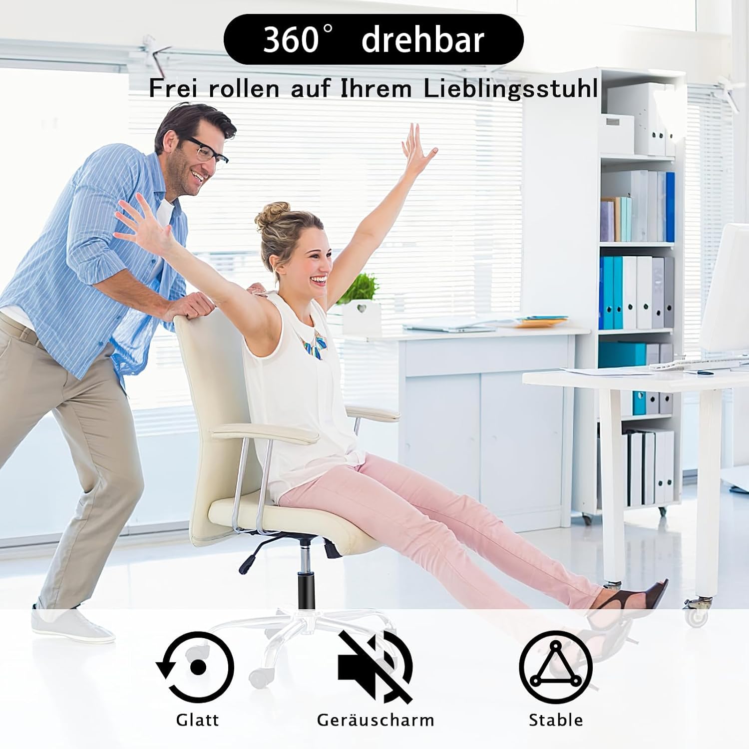Detalle de Gasdruckfeder für Bürostühle 1000 lbs (450 kg) – höhenverstellbar, 290–430 mm, 360° Drehung