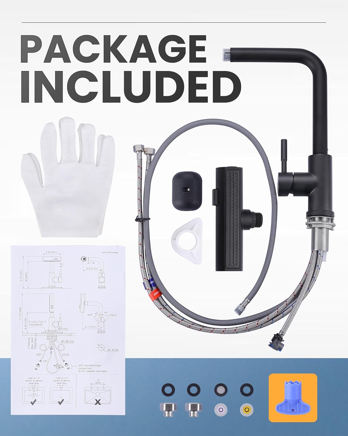 Thumbnail 6 de iVIGA Küchenarmatur ausziehbar mit Brause und 3 Strahlarten (360°) in Schwarz