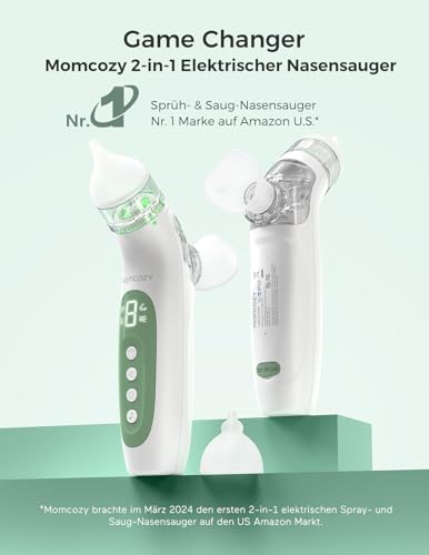 Detalle de Momcozy BN007 Nasensauger elektrisch mit Nasenspray – 2-in-1 Lösung für Babys