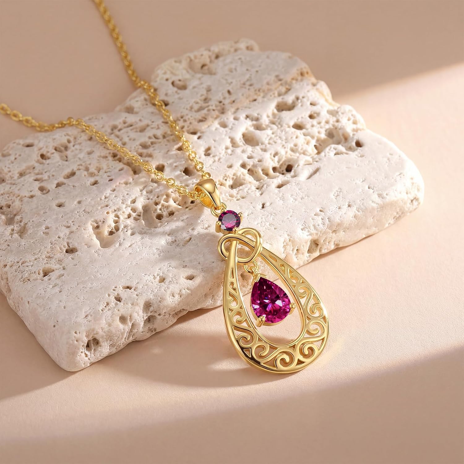 Detalle 2 de Birthstone Necklace, Sterling Silver