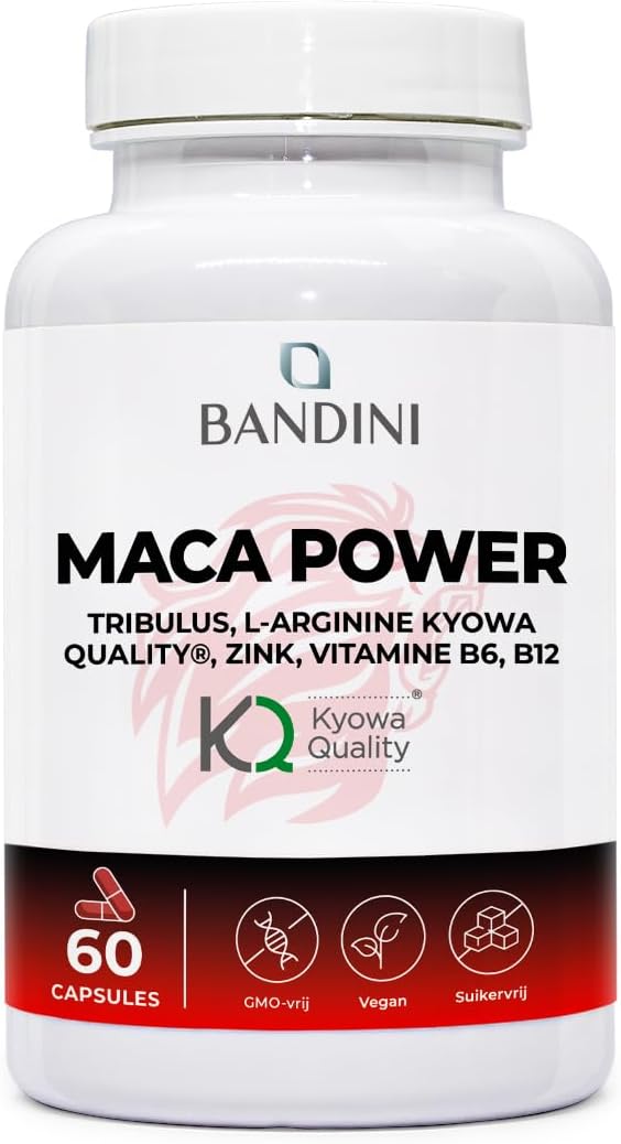 Detalle de BANDINI MACA POWER Peru supplement met maca, tribulus en 60 vegan capsules