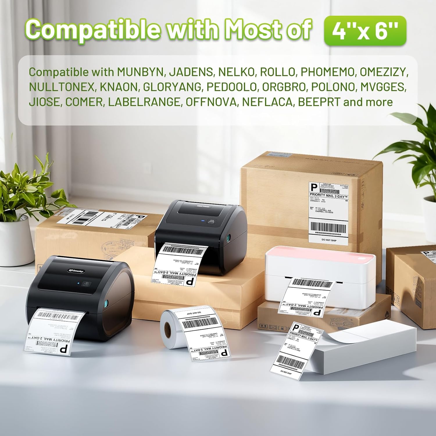 Detalle de Omezizy 4x6 Thermal Labels 250Pcs, 4 x 6-Inch Shipping Labels