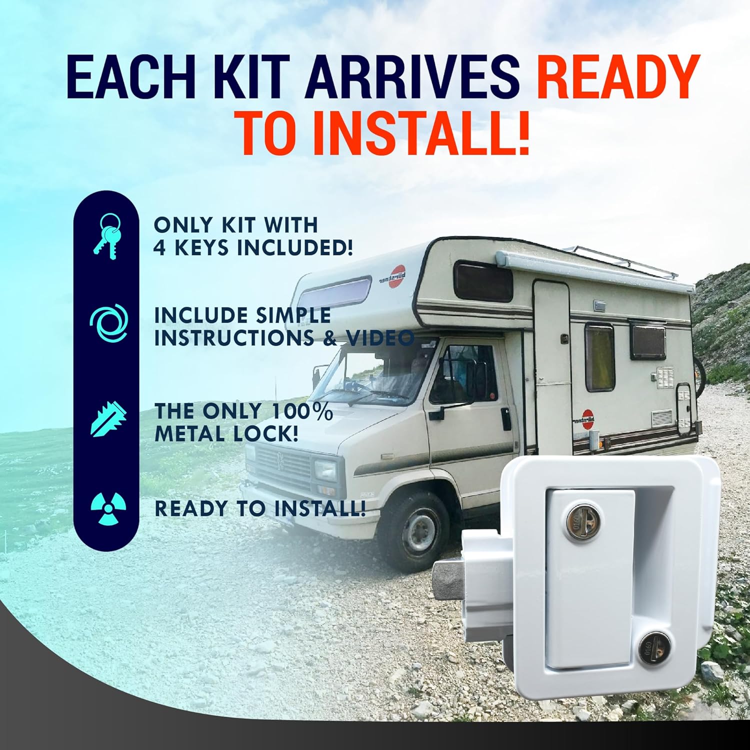 Thumbnail 4 de LATCH.IT RV Door Lock Replacement 4 Keys đź—ť