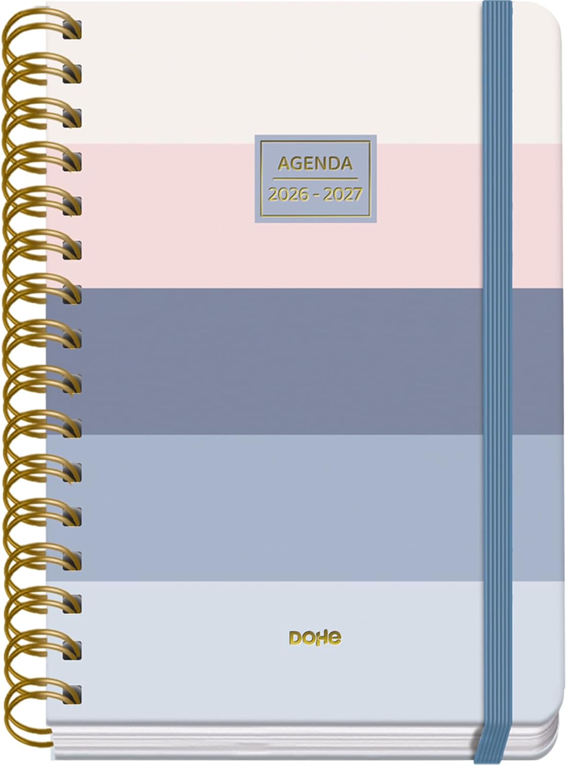 Detalle de Dohe Agenda Escolar 2026-2027 Noir: Semana Vista A5, Uso diario para estudiantes, con espiral doble y cierre elástico