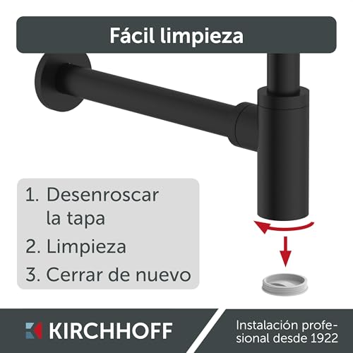 Detalle 2 de Kirchhoff 98803828 fregadero con sifón negro 🚰