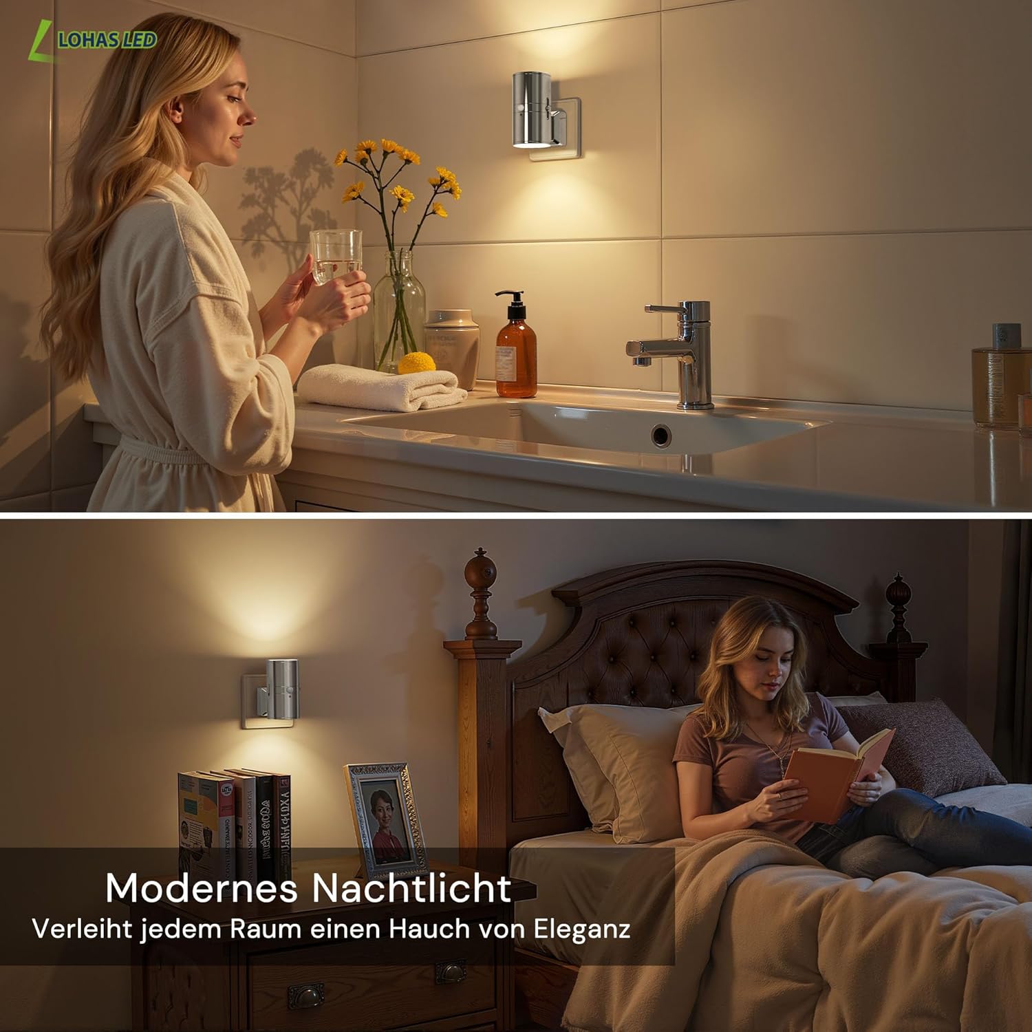 Thumbnail 5 de LOHAS-LED Nachtlicht mit Bewegungsmelder – 0–100 lm, warmweiß, 1-W-Plug-in