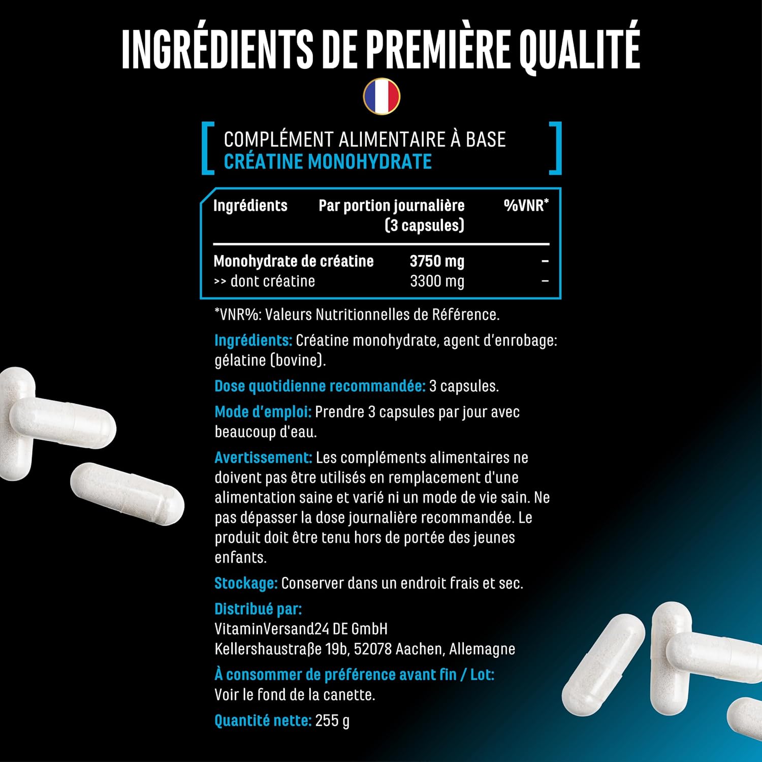 Thumbnail 4 de Creatine Ultra Caps 1250 mg gélules 💊