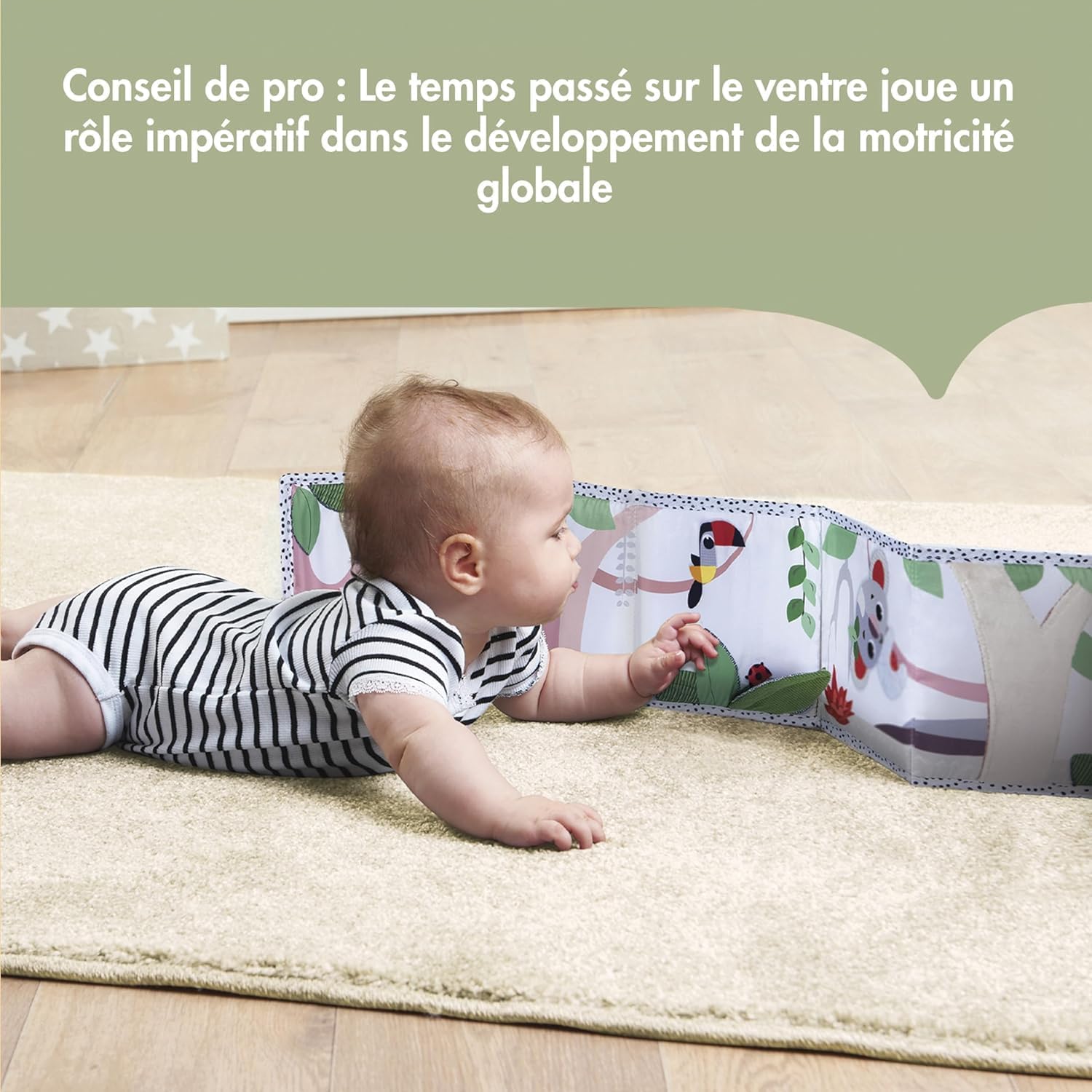 Detalle de Tiny Love Livre Bébé en Tissu Double Face – Livre Sensoriel Noir & Blanc, 7 Activités
