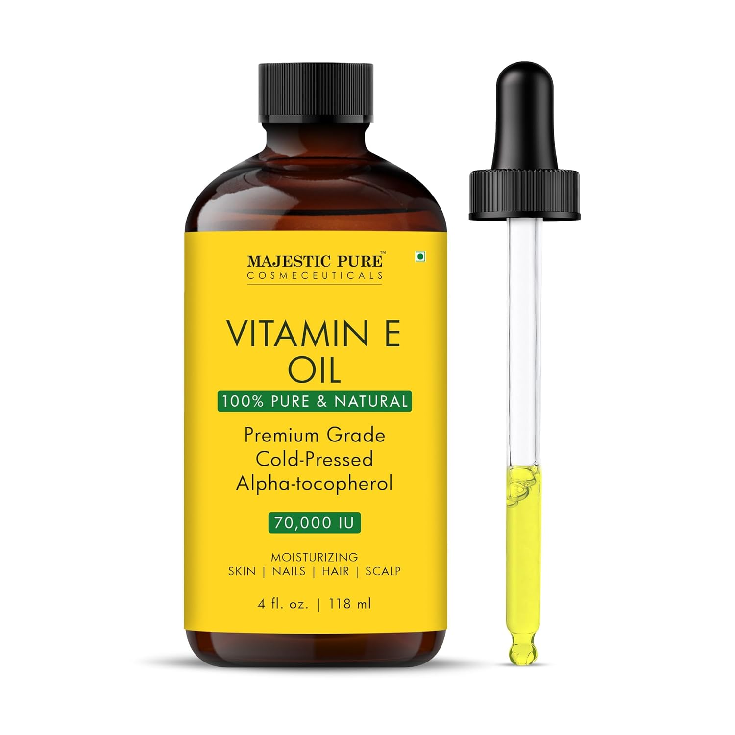 Detalle de Majestic Pure Vitamin E Oil 4 oz 70,000 IU
