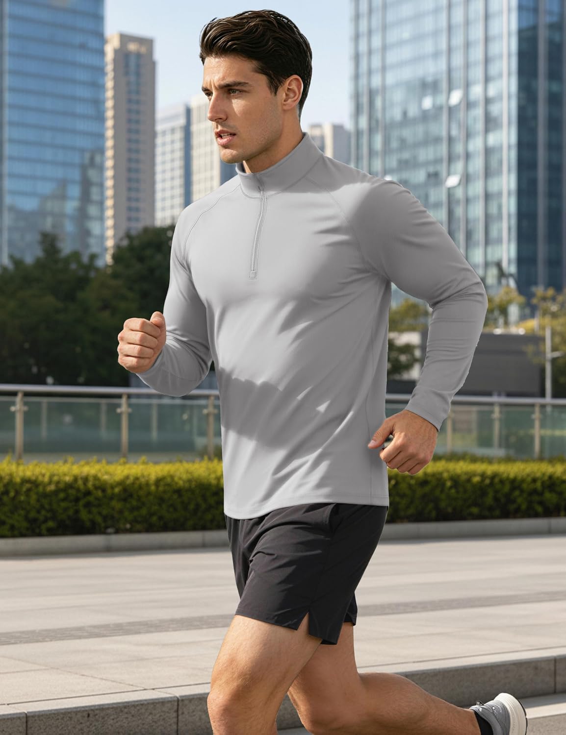 Detalle 2 de MAGCOMSEN Men's Long Sleeve Sun Protection Shirt with UPF 50+ (1/4 Zip Rash Guard)