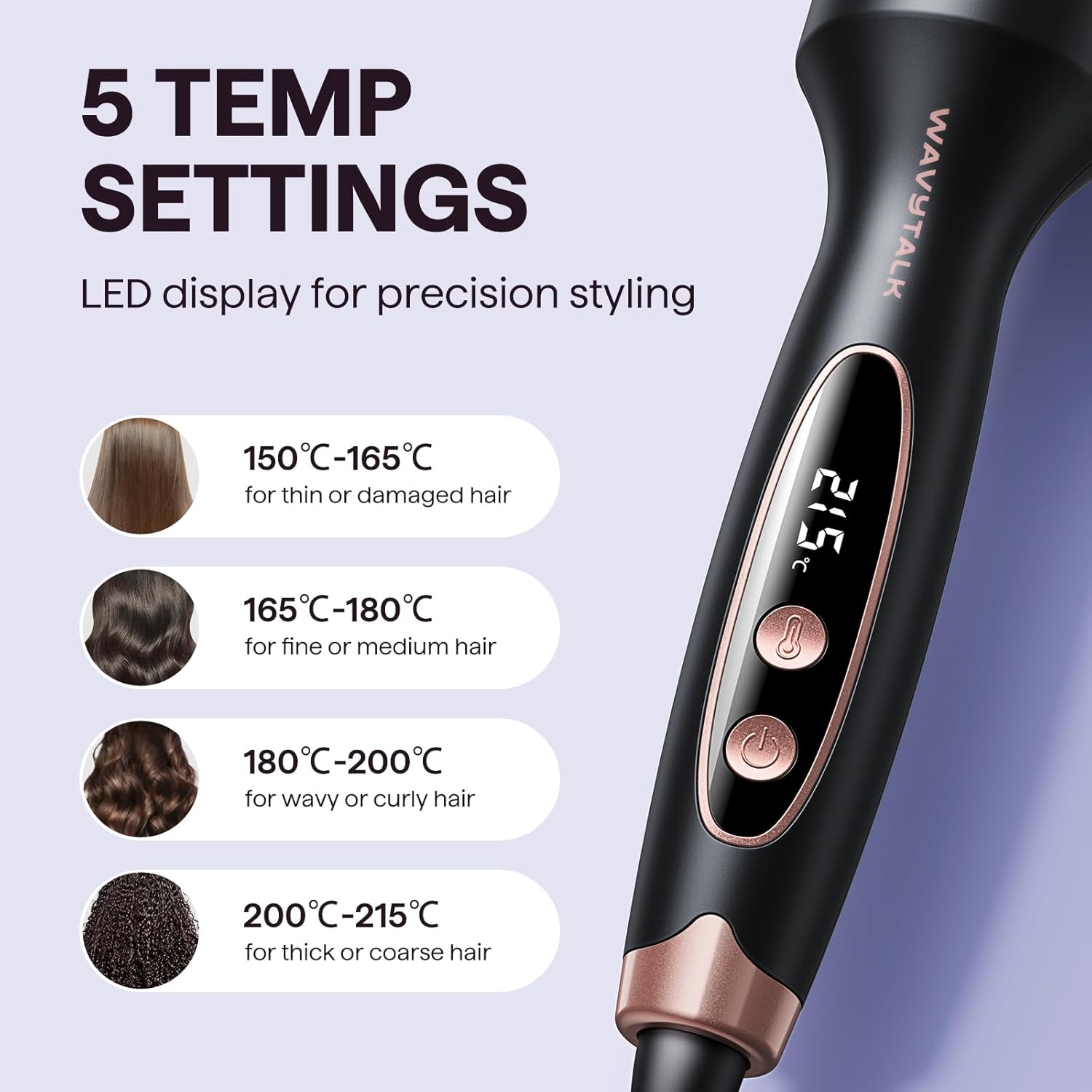 Thumbnail 4 de Wavytalk Thermal Brush Brosse thermique ionique 38 mm, 5 températures 💇♀