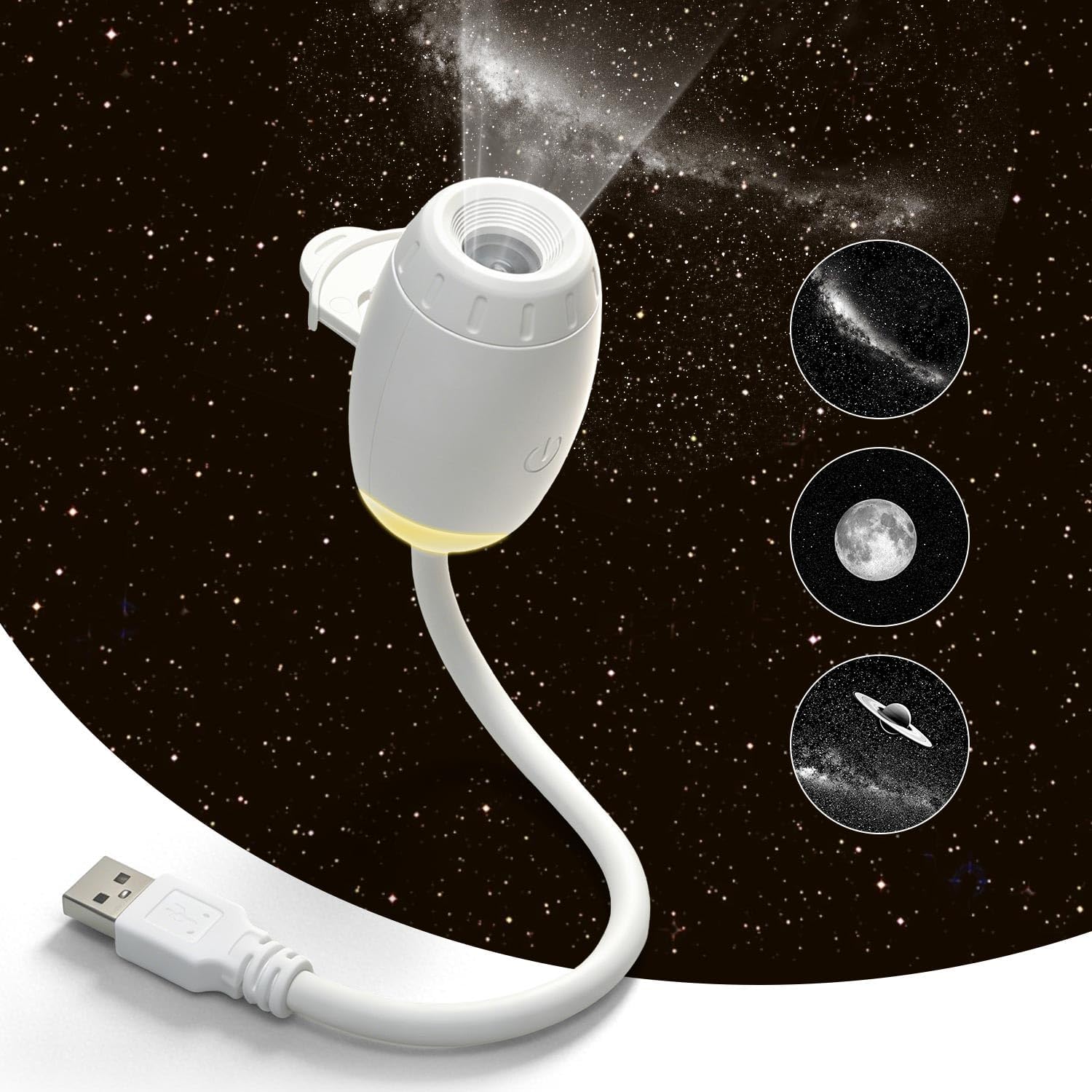 Detalle de Eroshoo 2-in-1 Galaxy Star Projector: 360° Adjustable Space LED Night Light
