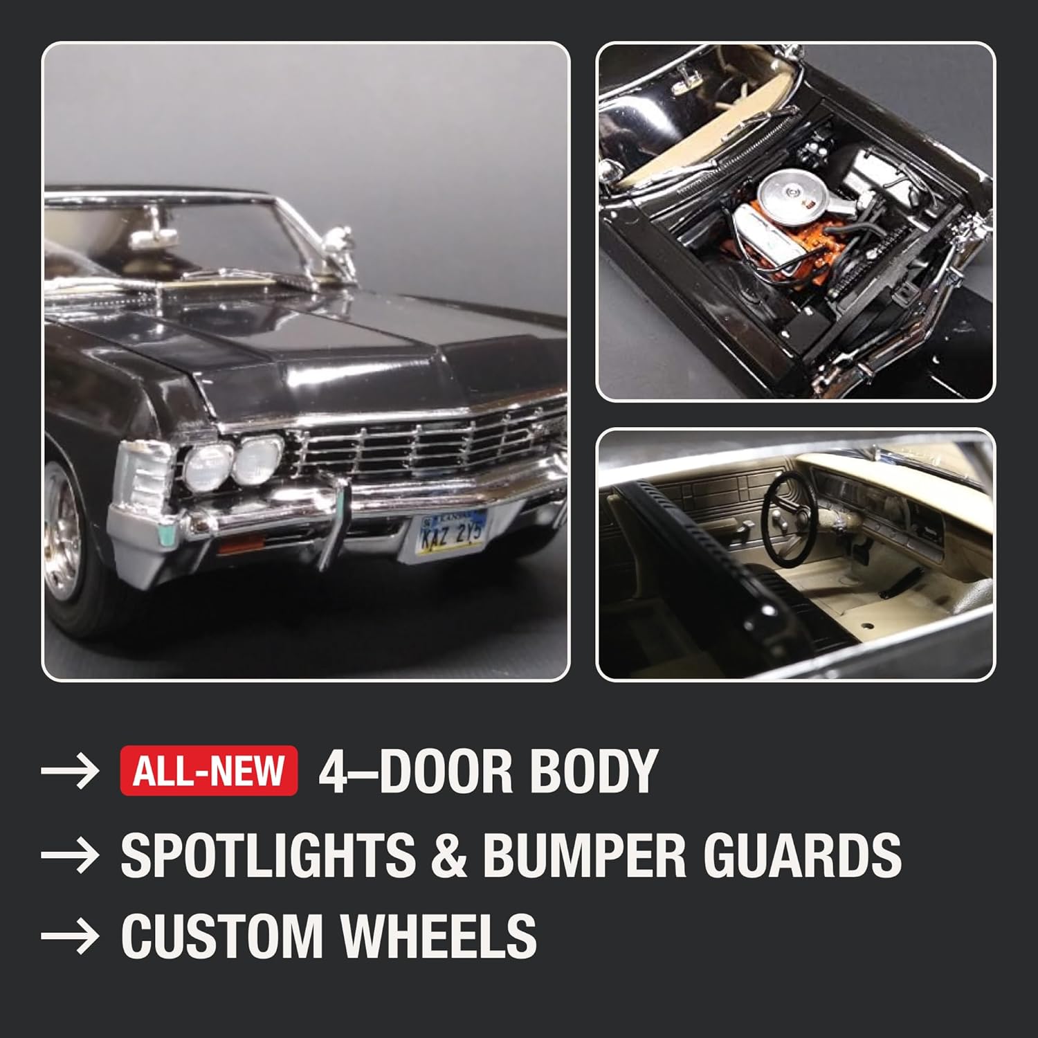 Detalle de amt AMT1124 1/25 スーパーナチュラル 1967 シボレー・インパラ 4ドア プラモデル