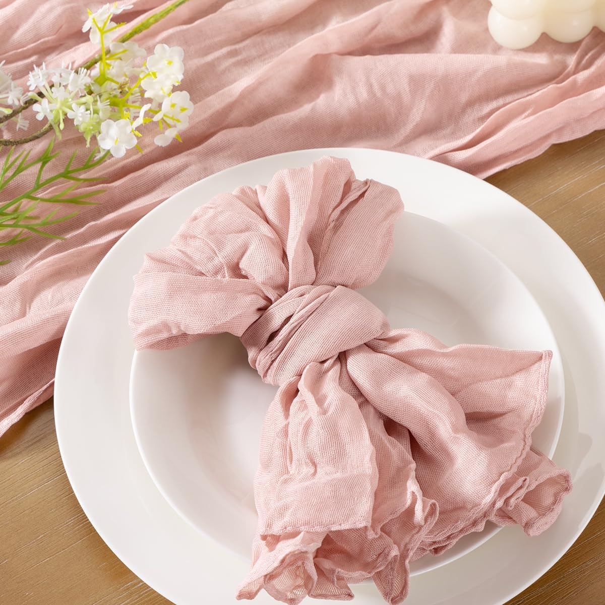 Detalle de Socomi Pink Cheesecloth Napkins 21x21