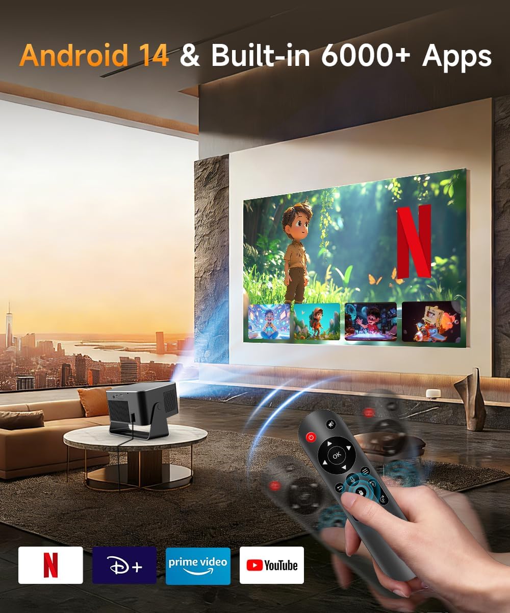 Thumbnail 1 de Magcubic Mini Proiettore Native 1080P con Android 14, WiFi 6 e Autofocus (600 ANSI Lumen)