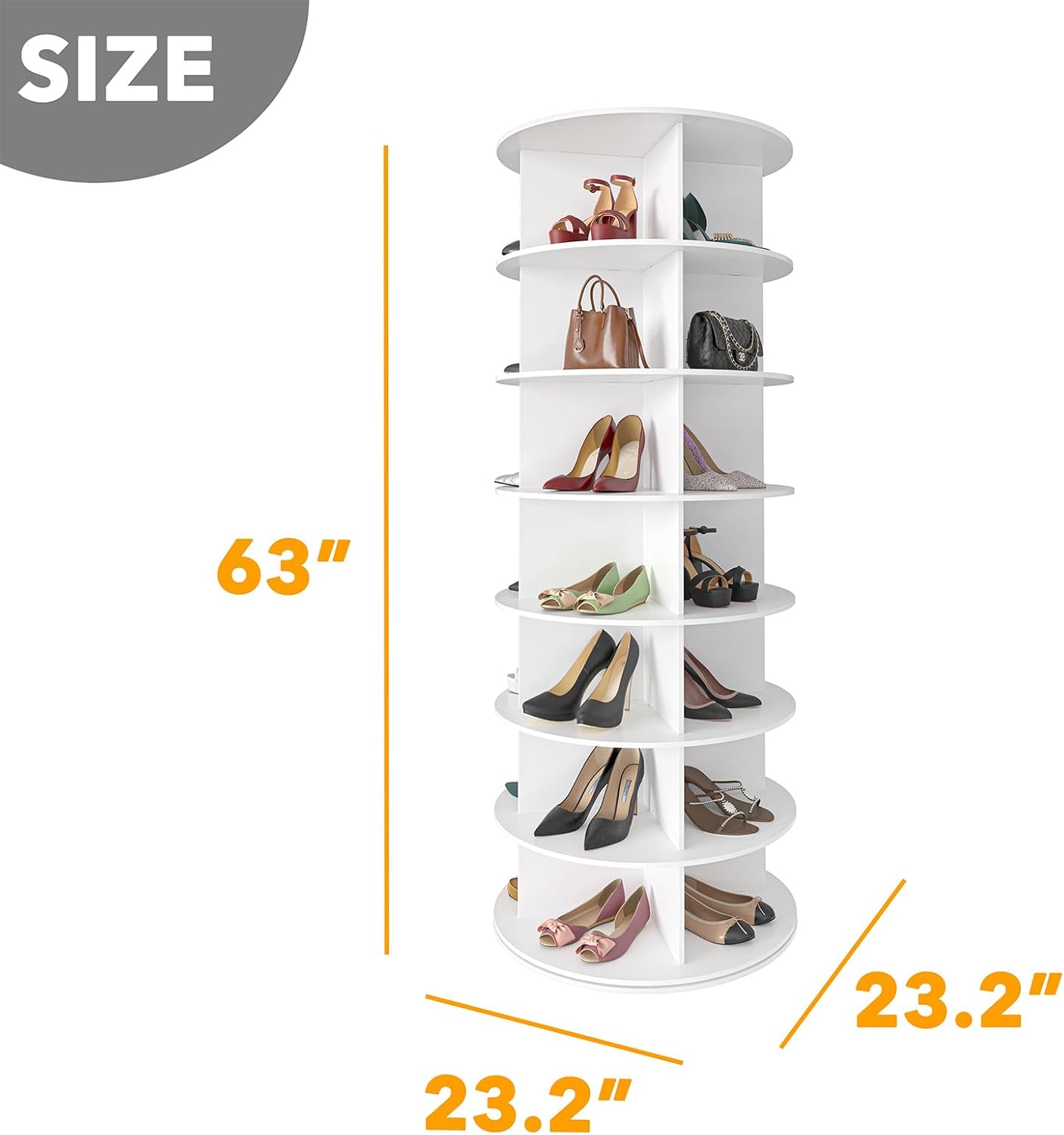 Thumbnail 1 de SpaceAid 7-Tier Rotating Shoe Rack Tower