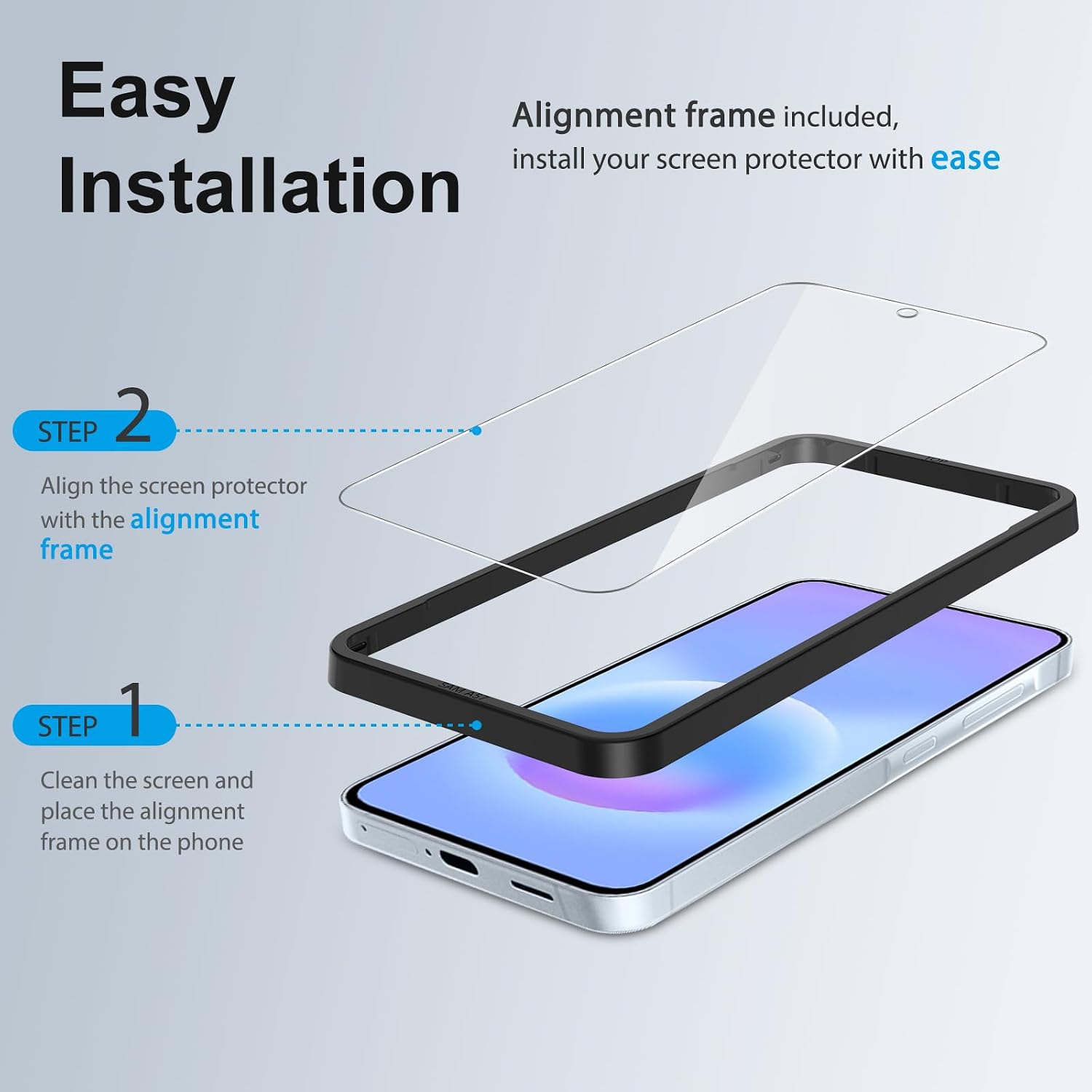Detalle de SPARIN Panzer Schutz Glas für Samsung Galaxy A57 5G – 3 Schutzfolien + 2 Kameraschutz mit Montage Rahmen