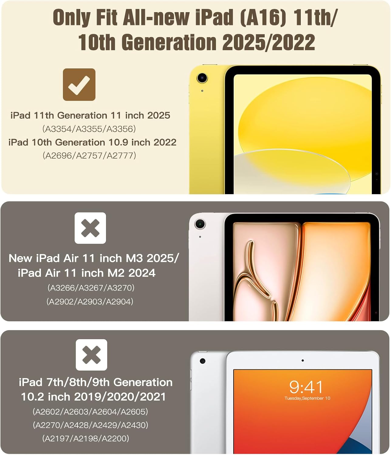 Thumbnail 1 de TiMOVO Case for iPad A16 11th Gen / 10th Gen 10.9in (2022) – Slim Translucent TPU Back with Auto Wake/Sleep