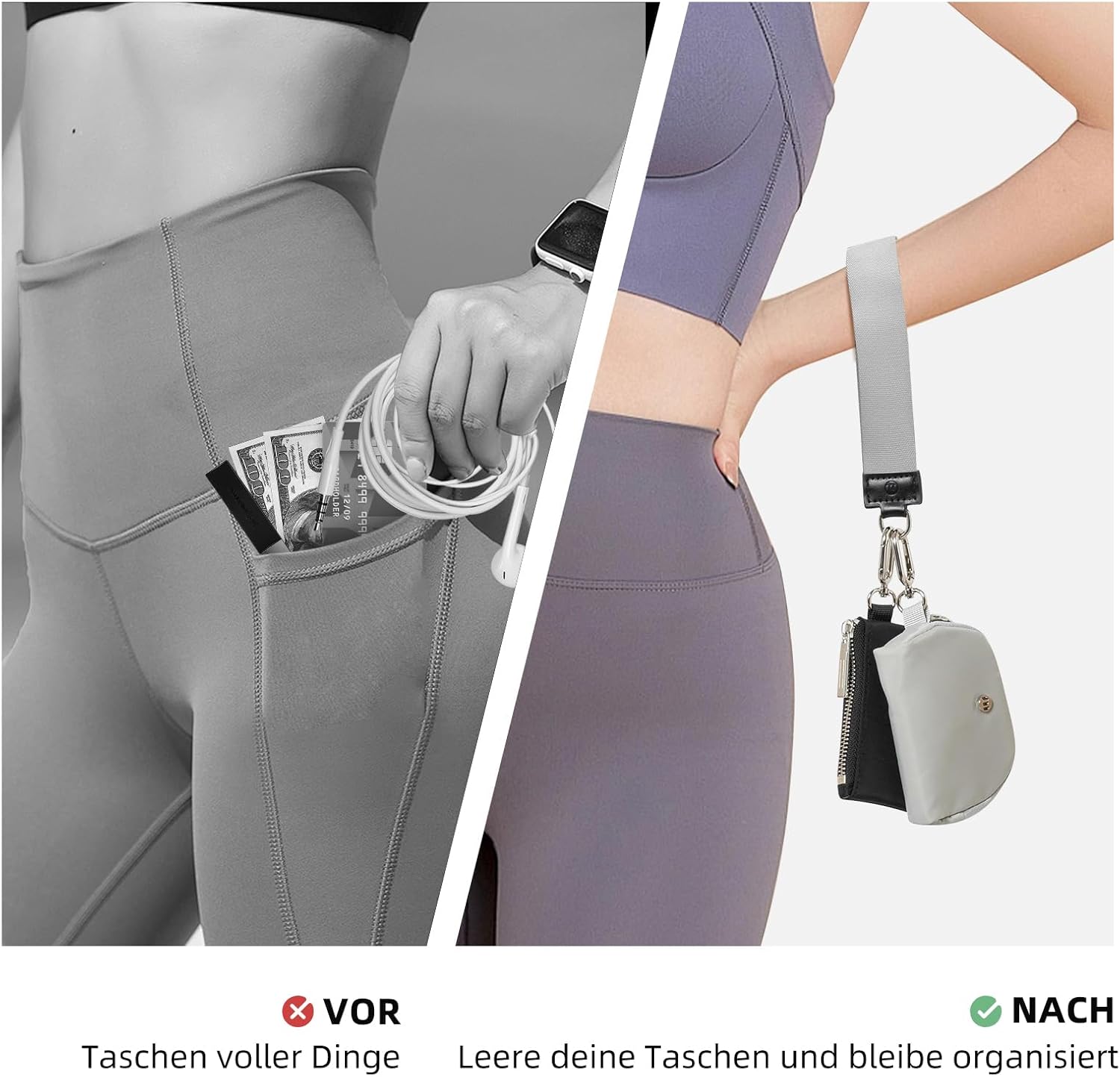 Thumbnail 3 de AOTM Mini Kleingeldbörse mit Armband – Doppeltes Täschchen, tragbar und wasserdicht