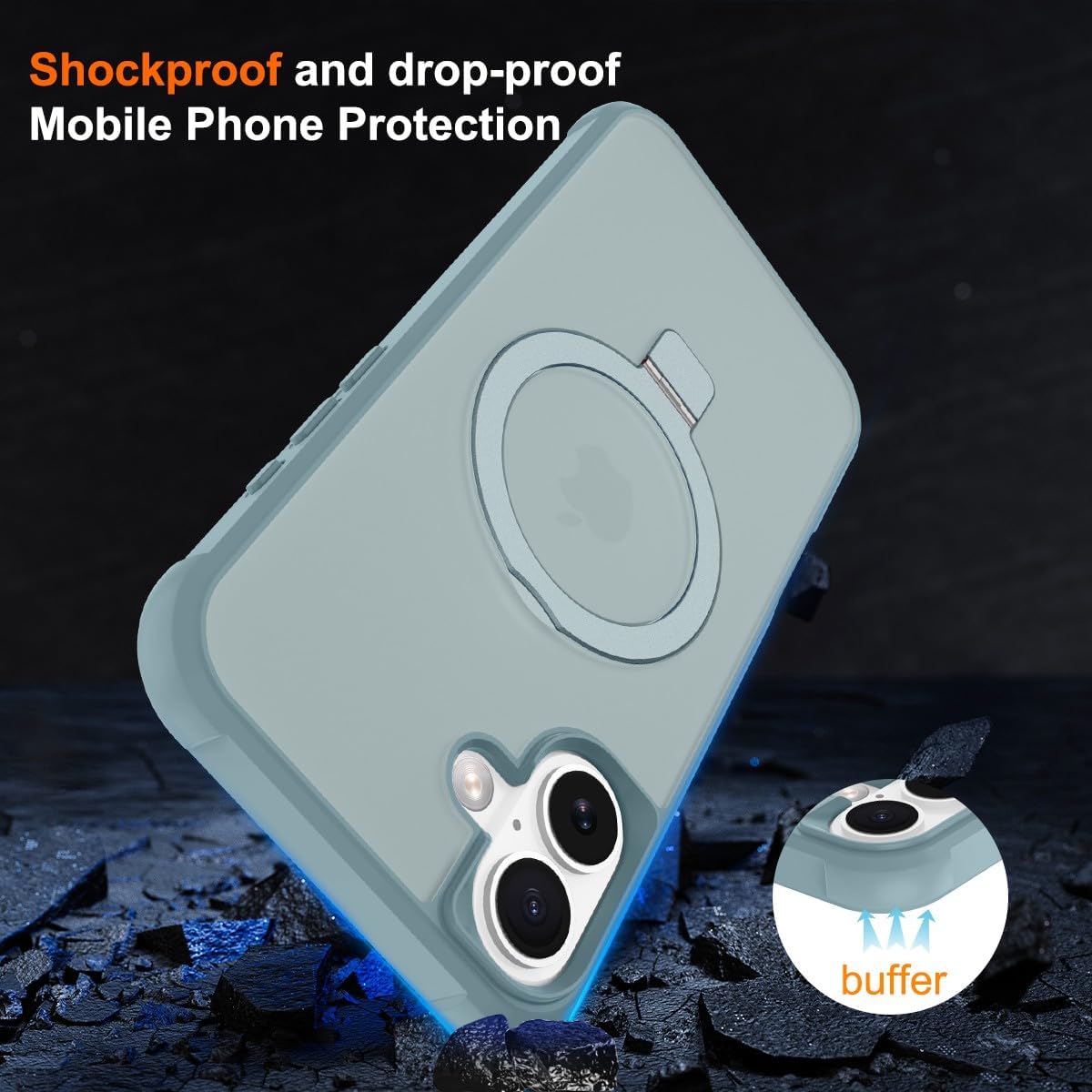 Thumbnail 1 de CHAOFEnG Magnetic Case for iPhone 17 with Stand — Teal Green, Military-Grade Protection