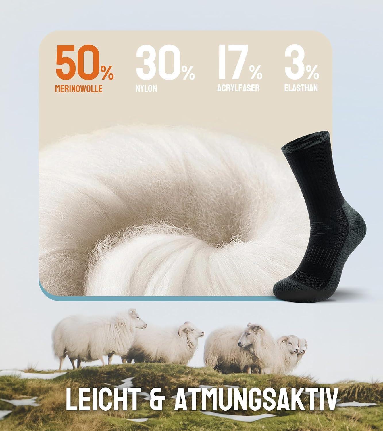 Detalle de TANSTC Merino Socken 3 Paar