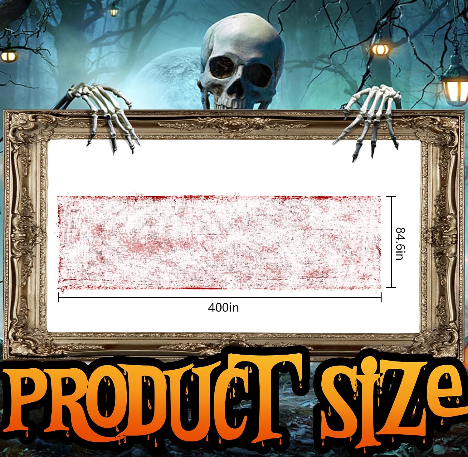 Detalle 2 de RunNico RunNico01 Halloween Creepy Cloth, Red Stretch Gauze, 400 x 85 in