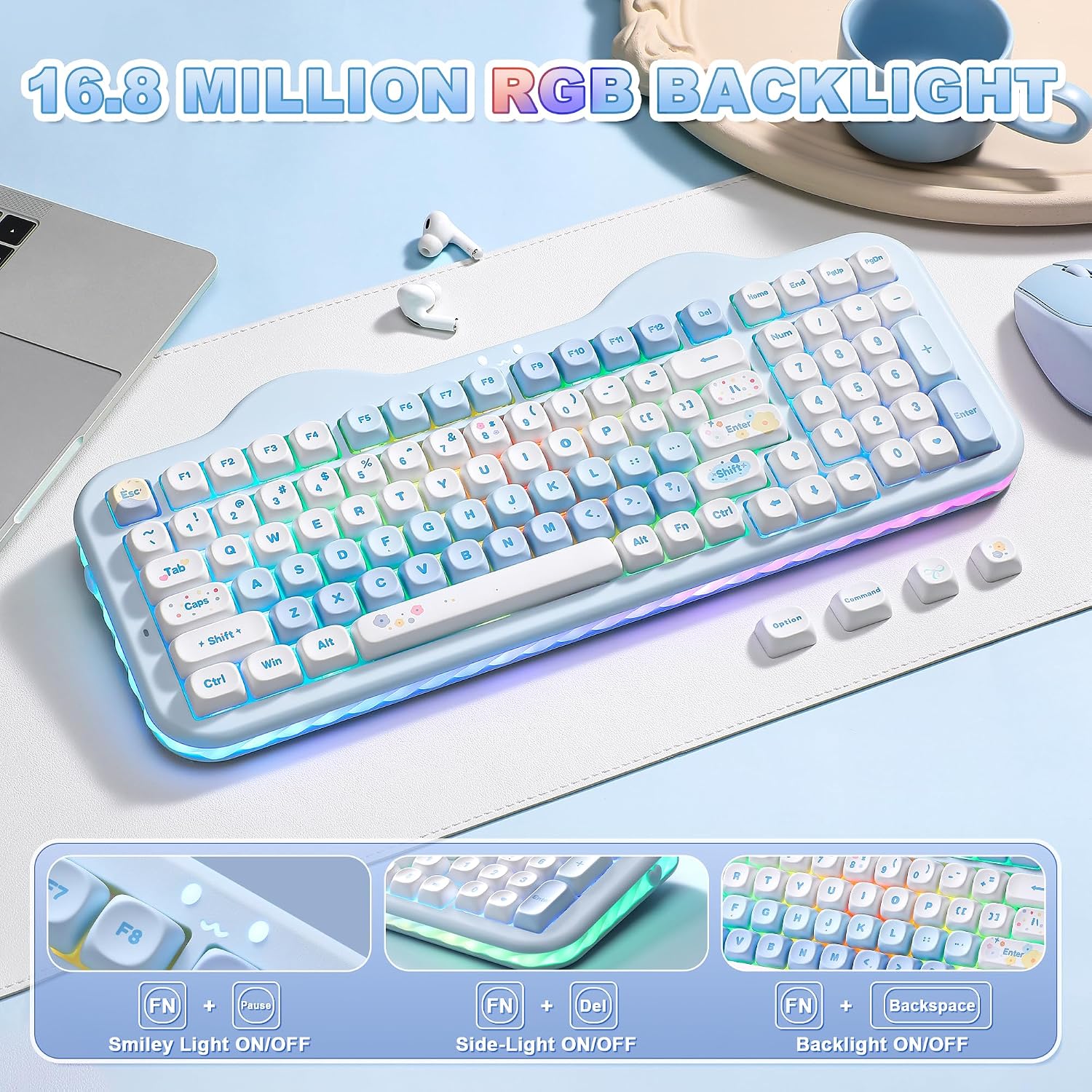 Thumbnail 6 de YUNZII C98 Wireless Mechanical Keyboard with 98 Keys: Creamy Cake Aesthetic Meets Practical 3‑Mode Connectivity