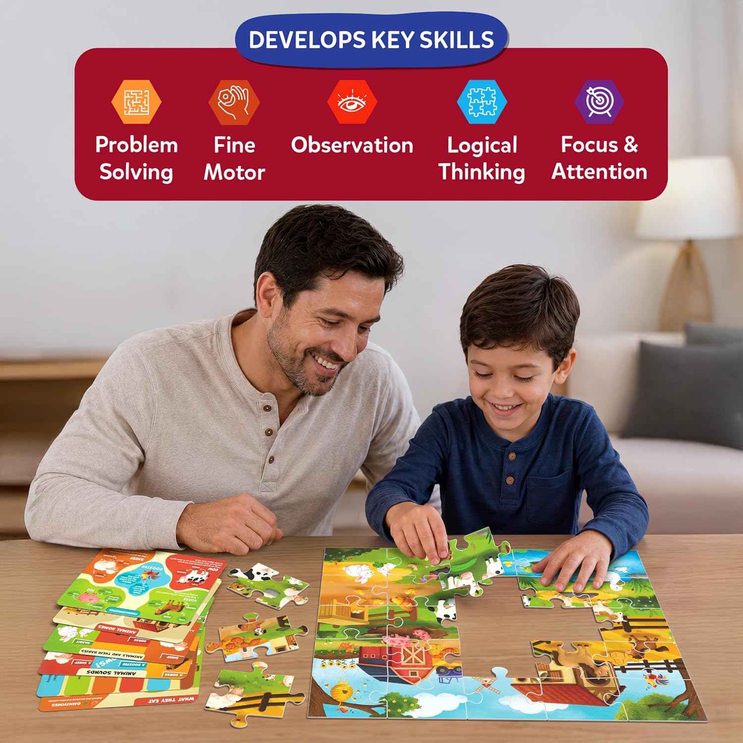 Detalle de Skillmatics Farm Animal Puzzle, 25-Piece