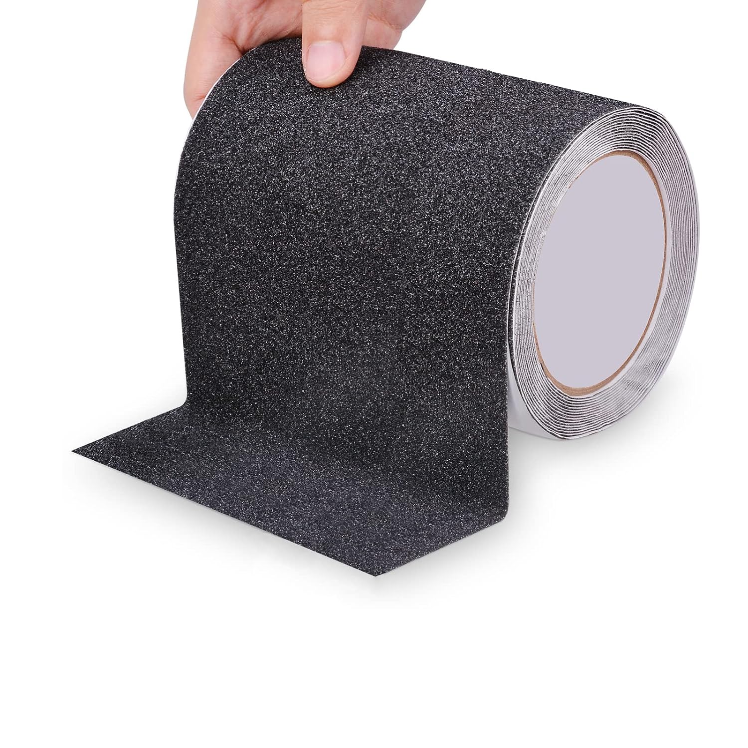 Detalle de OQingluan Anti Slip Tape for Steps (15cm x 10m) – Black PVC non-slip adhesive for outdoor & wet areas