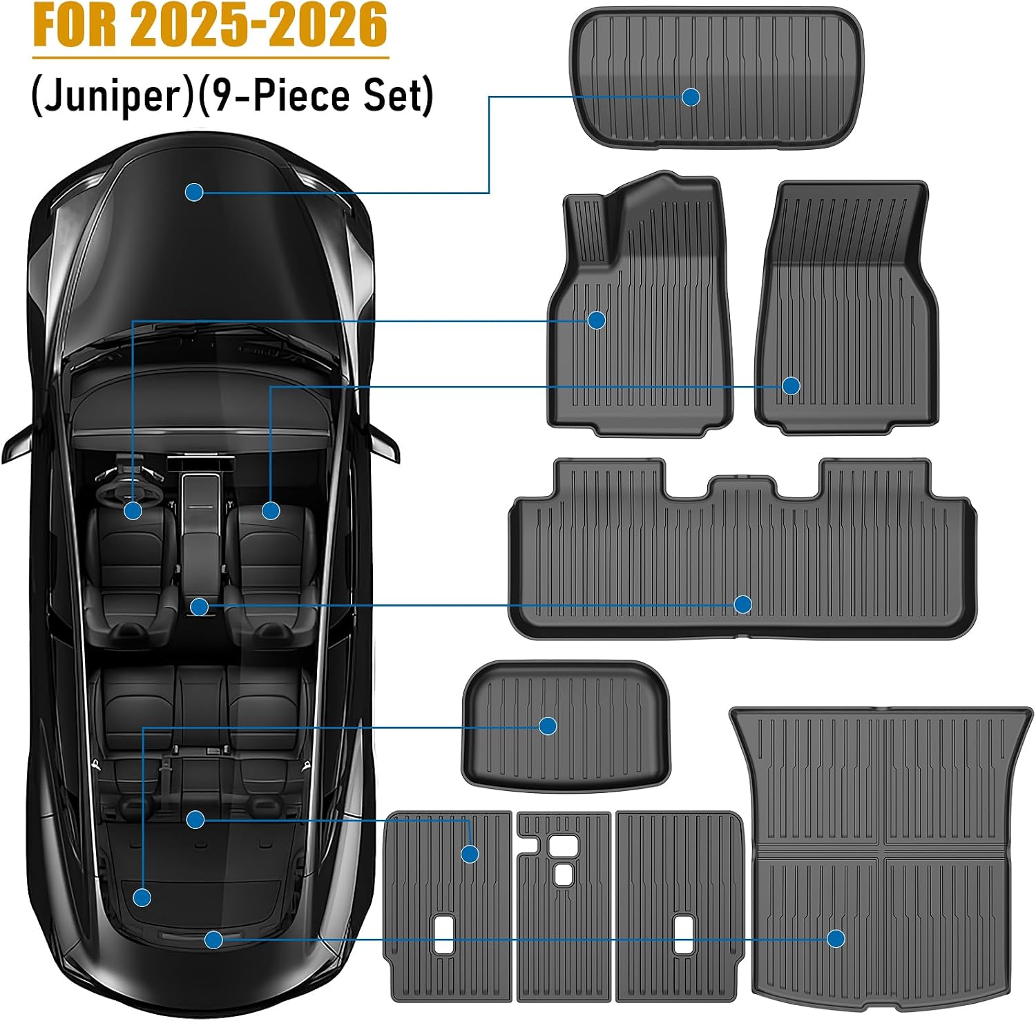 Detalle 2 de Pawtein All-Weather Floor Mats for Tesla Model Y Juniper