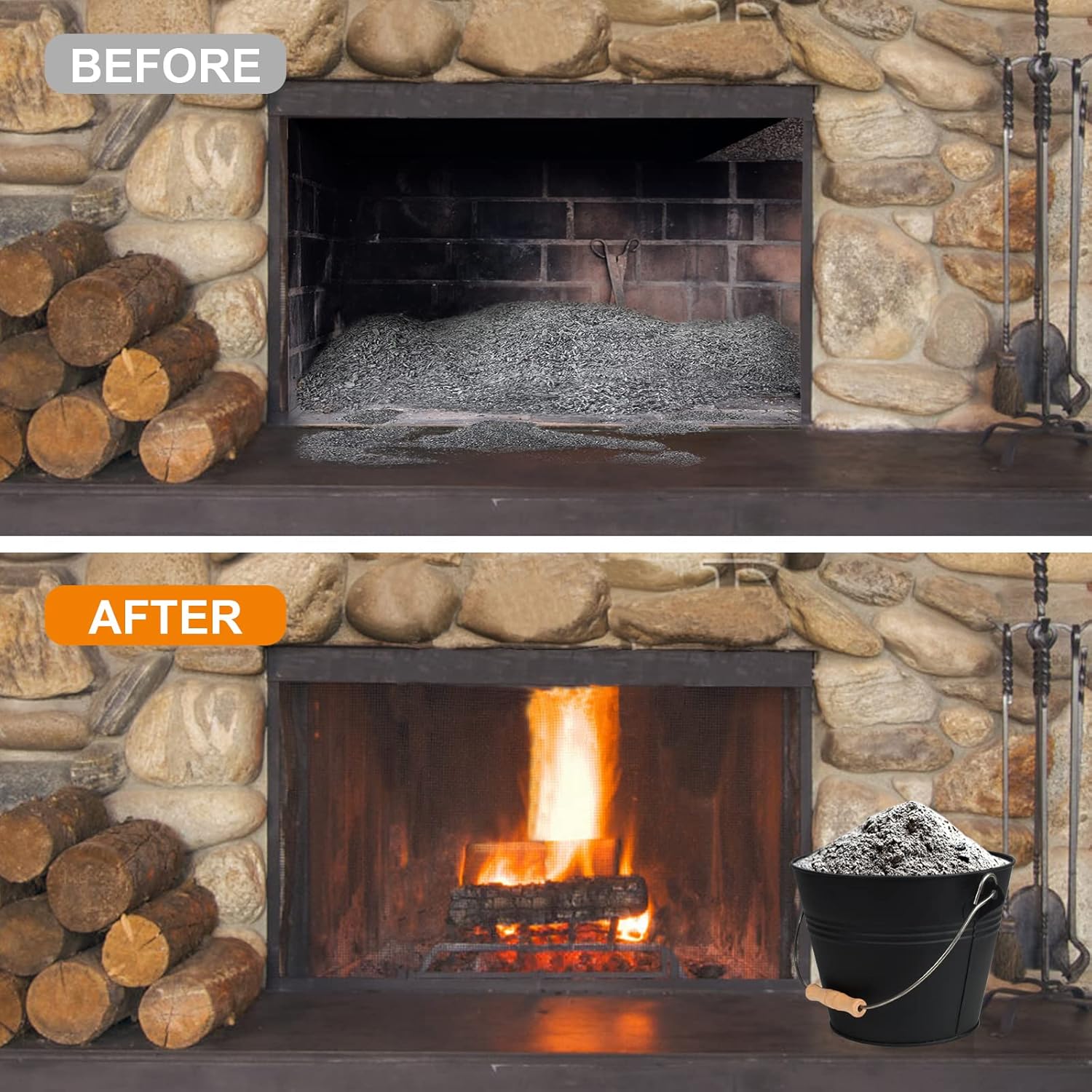 Thumbnail 5 de BRIAN & DANY Ascheeimer mit Deckel 5L Kohleeimer fürs Kamin