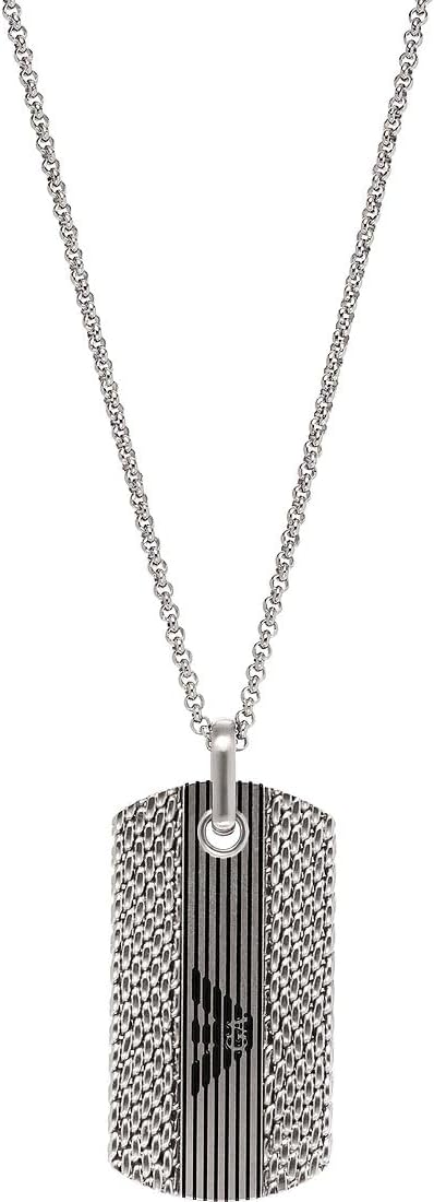 Thumbnail 2 de Emporio Armani Collier pour homme en perles avec fermoir mousqueton, acier inoxydable